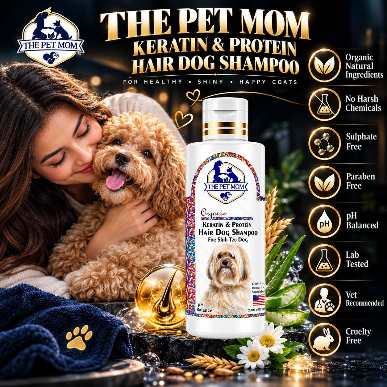 Keratin & Protein Hair Shampoo for Shih Tzu Dog - 200ml - Image 6