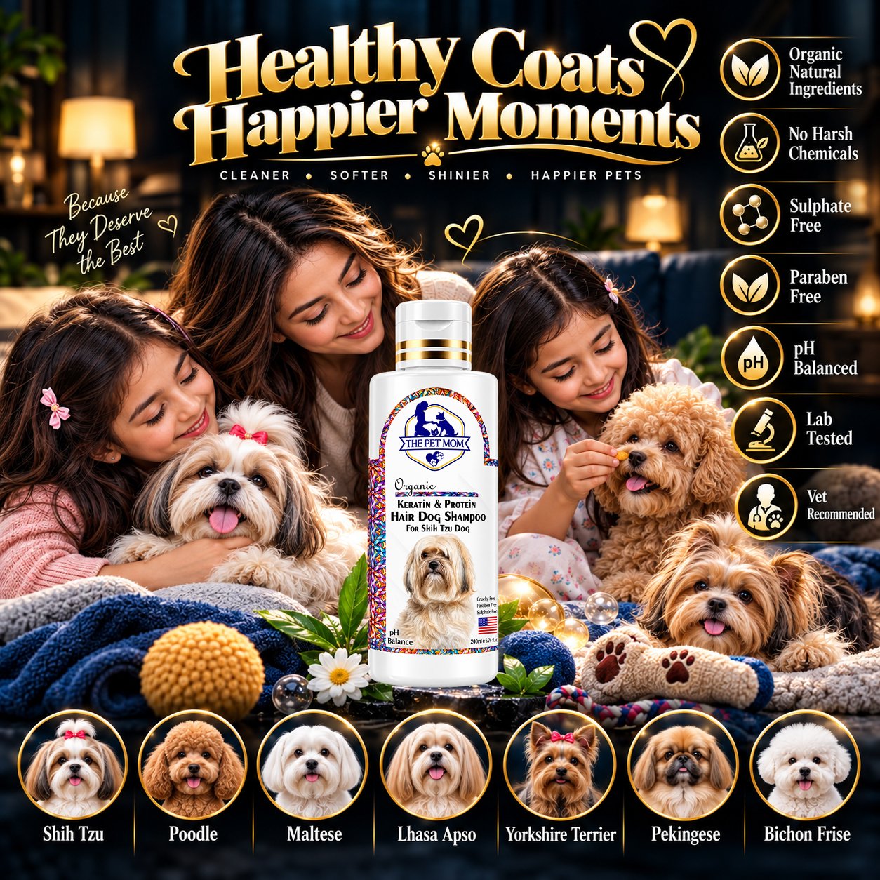 Keratin & Protein Hair Shampoo for Shih Tzu Dog - 200ml - Image 5