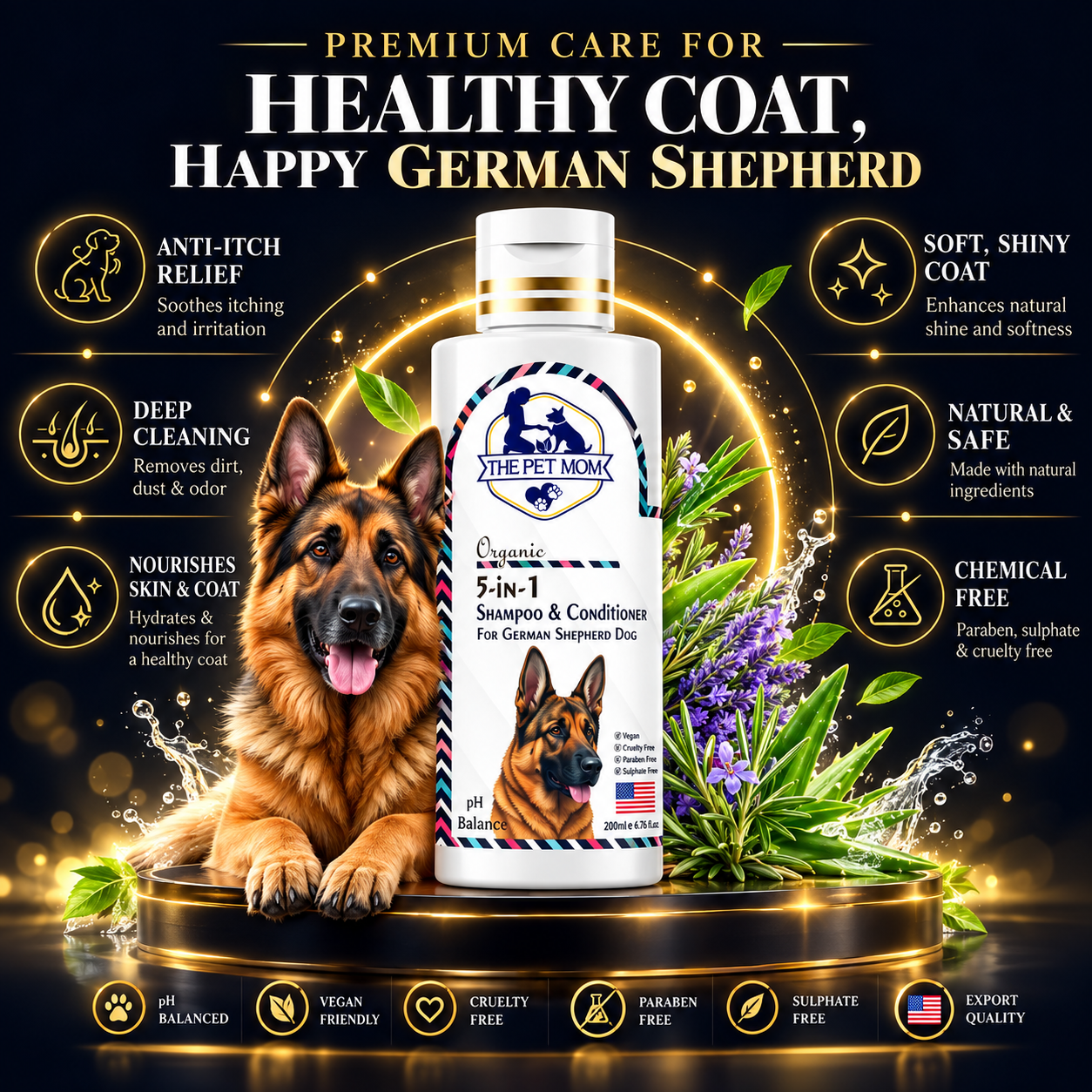 5 in 1 Shampoo & Conditioner for German Shepherd Dog - 200ml - Image 4