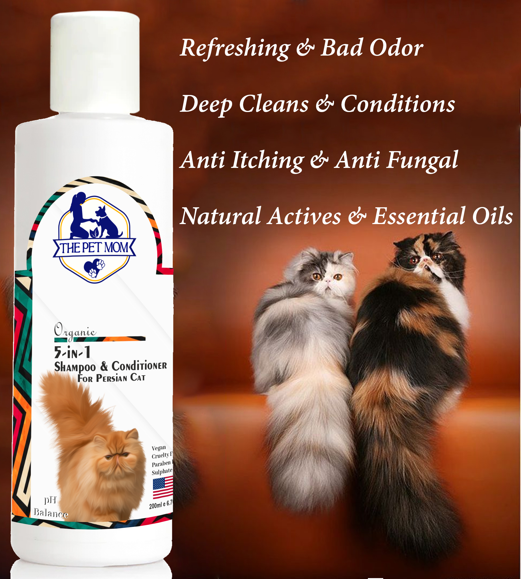 5 in 1 Shampoo & Conditioner for Persian Cat - 200ml - Image 3