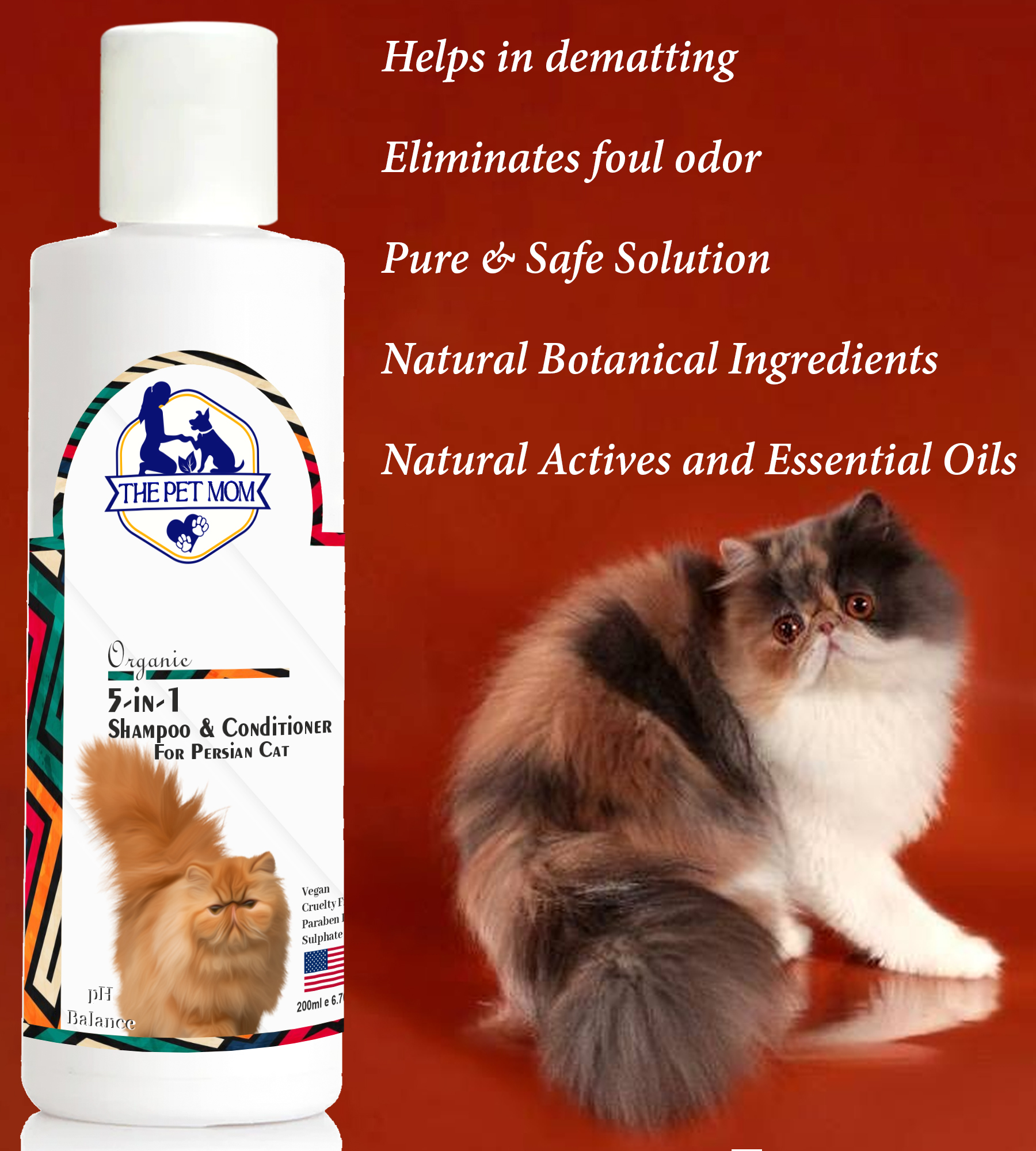 5 in 1 Shampoo & Conditioner for Persian Cat - 200ml - Image 4