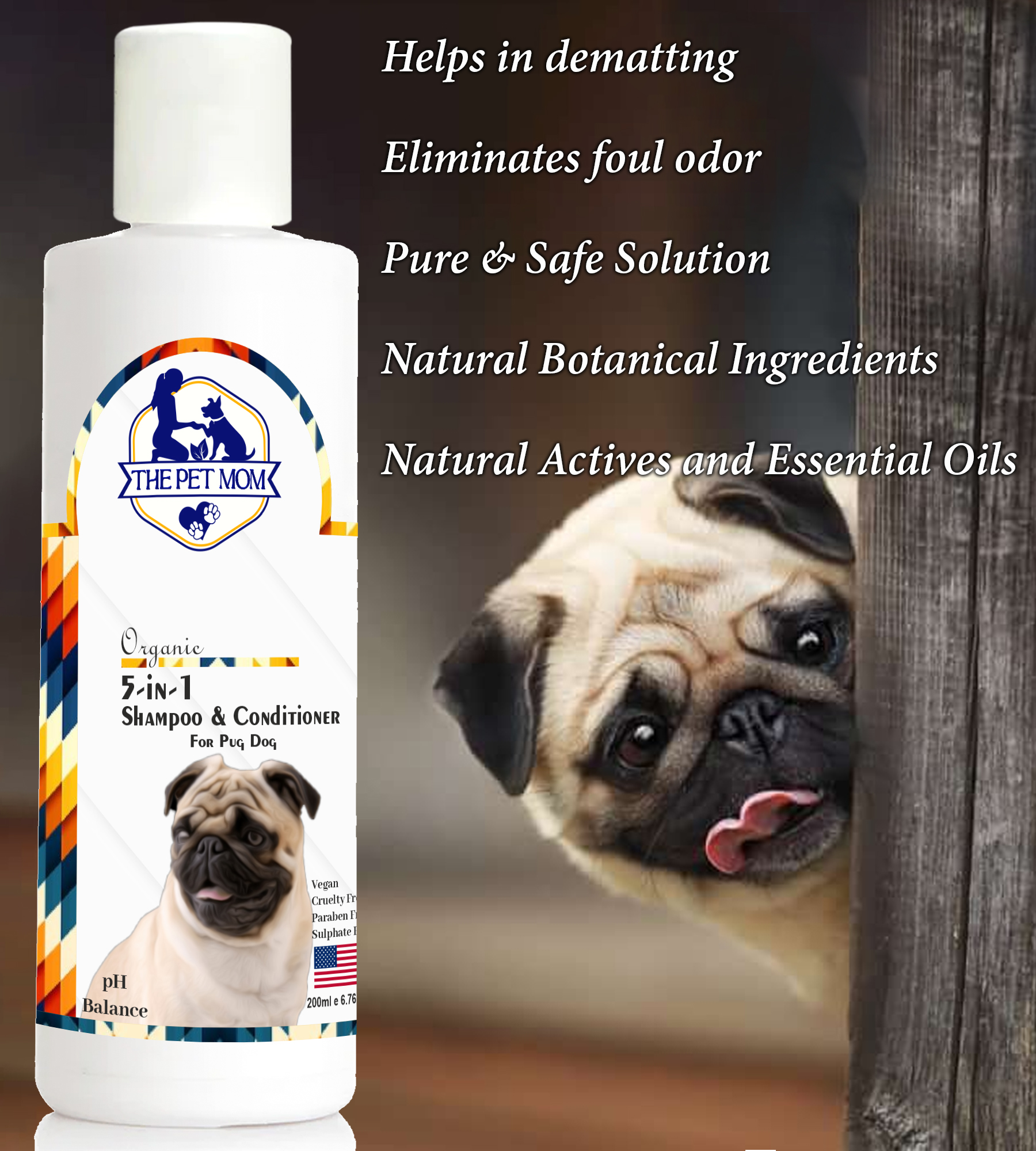 5 In 1 Shampoo & Conditioner For Pug Dog - 200ml - Image 4