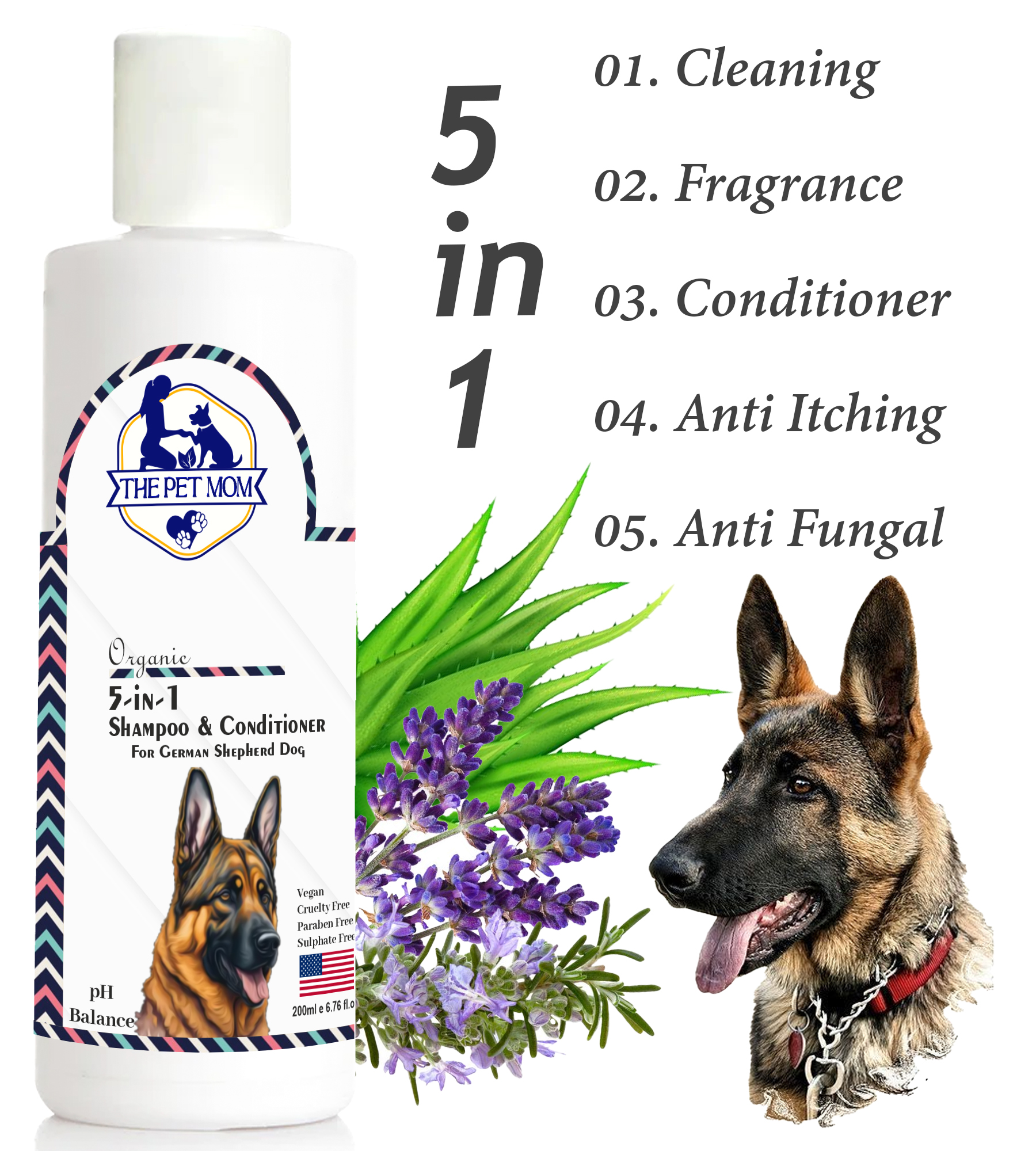 5 in 1 Shampoo & Conditioner for German Shepherd Dog - 200ml - Image 3