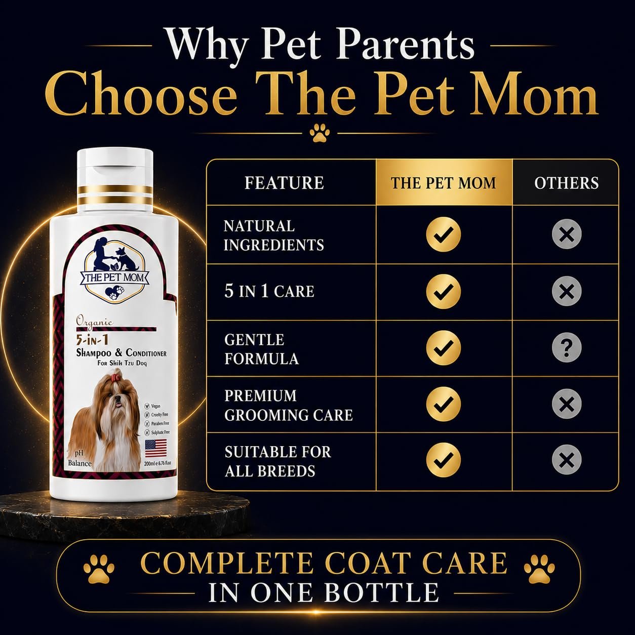5 In 1 Shampoo & Conditioner For Shih Tzu Dog - 200ml - Image 3