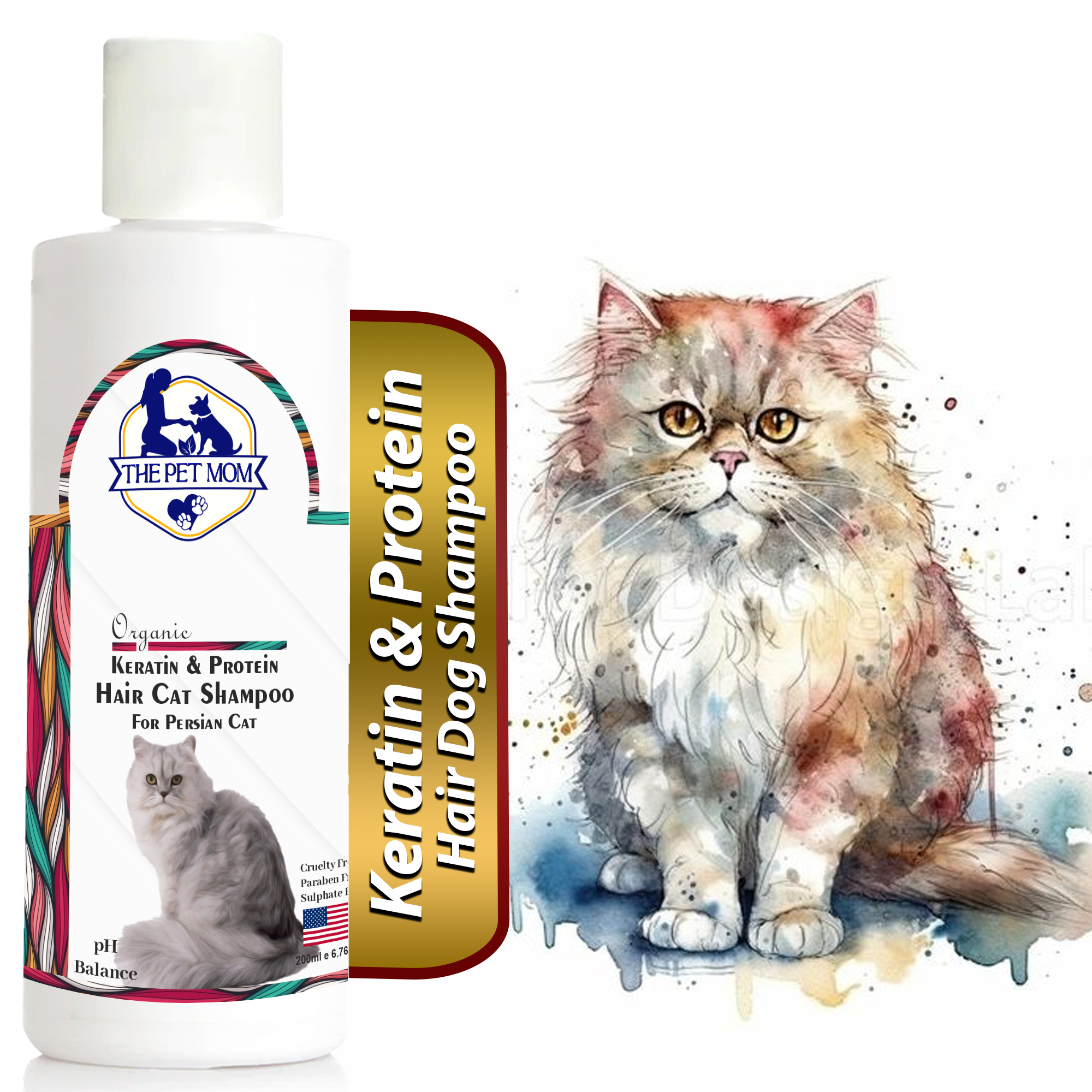 Keratin & Protein Hair Shampoo for Persian Cat - 200ml - Image 3