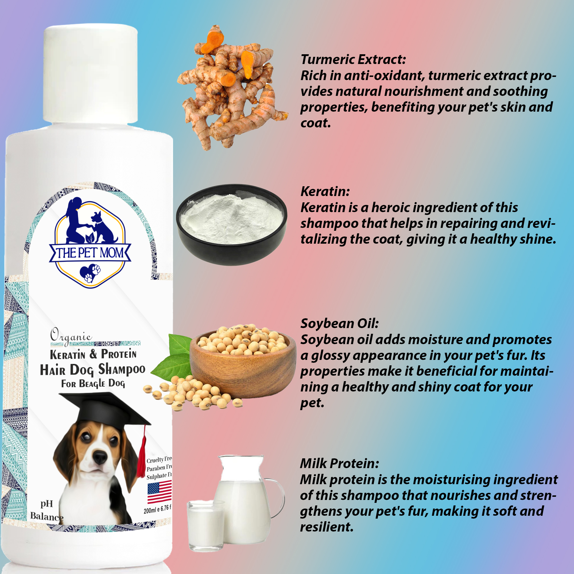 Keratin & Protein Hair Shampoo for Beagle Dog - 200ml - Image 2