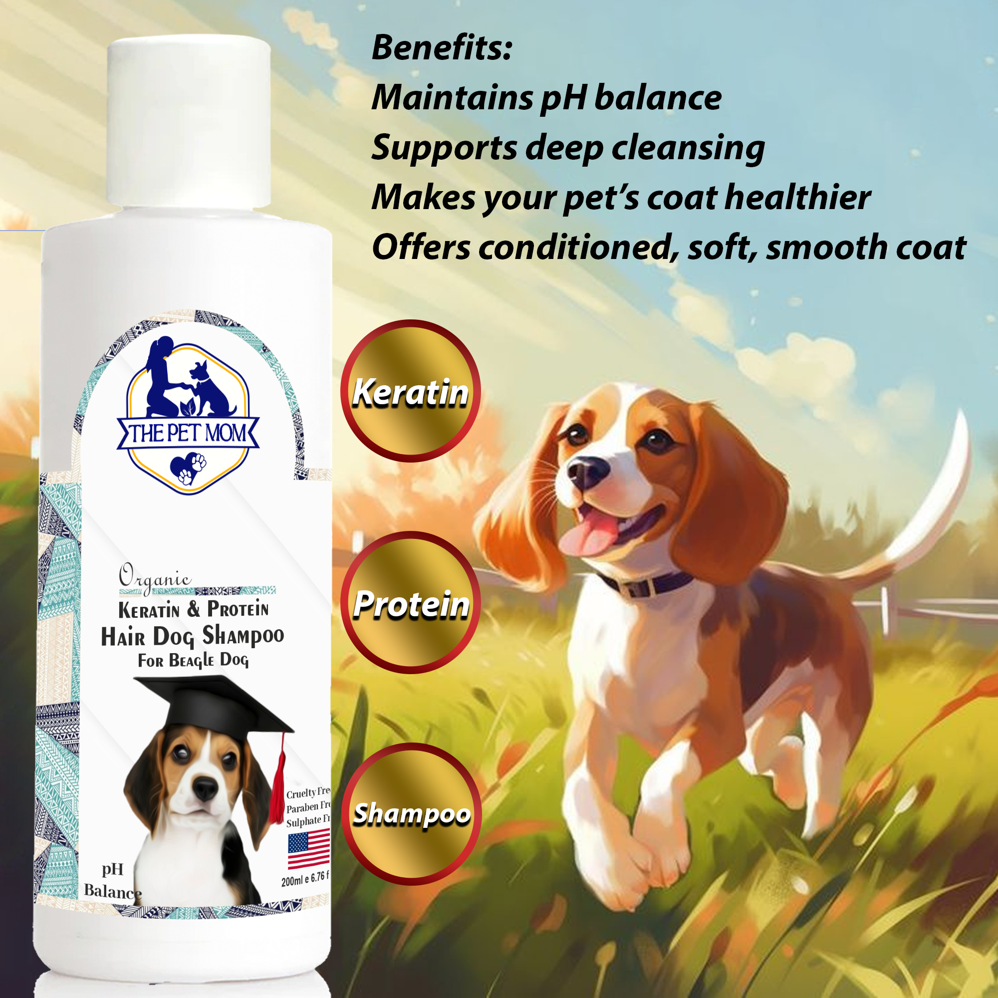 Keratin & Protein Hair Shampoo for Beagle Dog - 200ml - Image 3