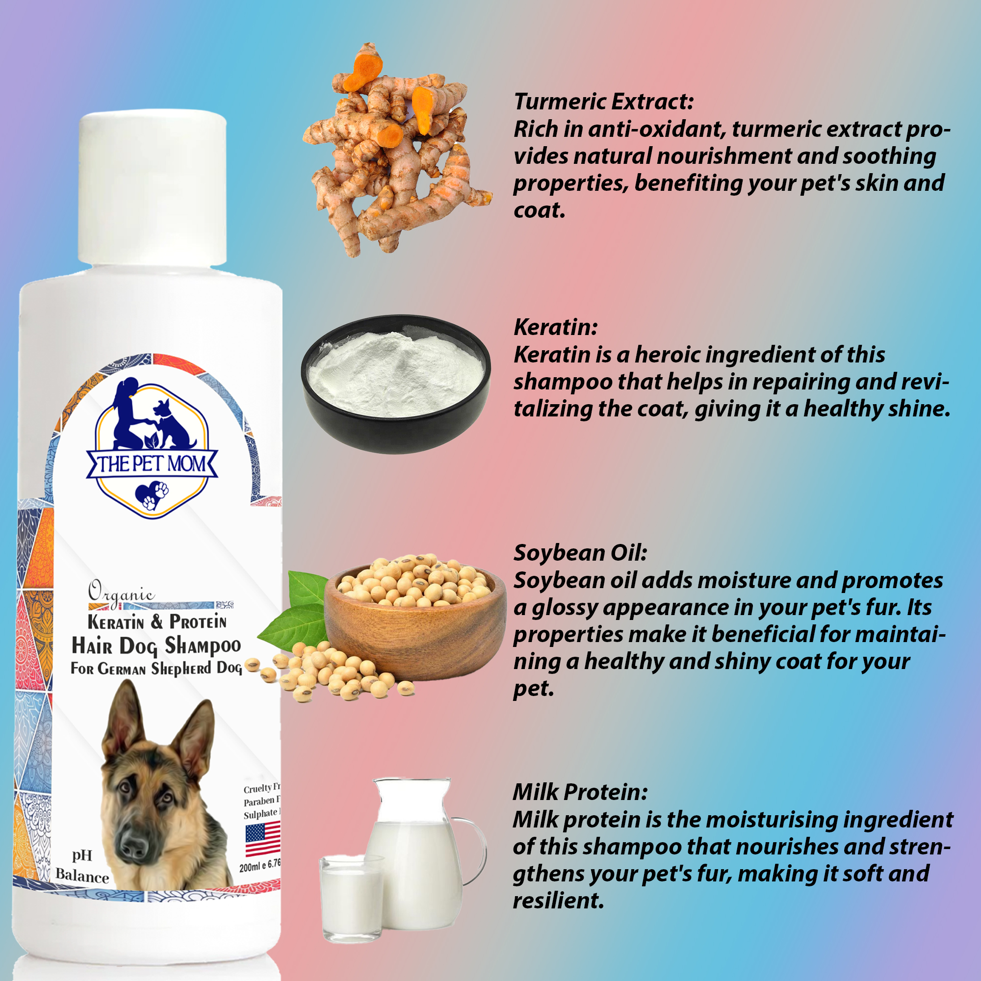 Keratin & Protein Hair Shampoo for German Shepherd Dog - 200ml - Image 3