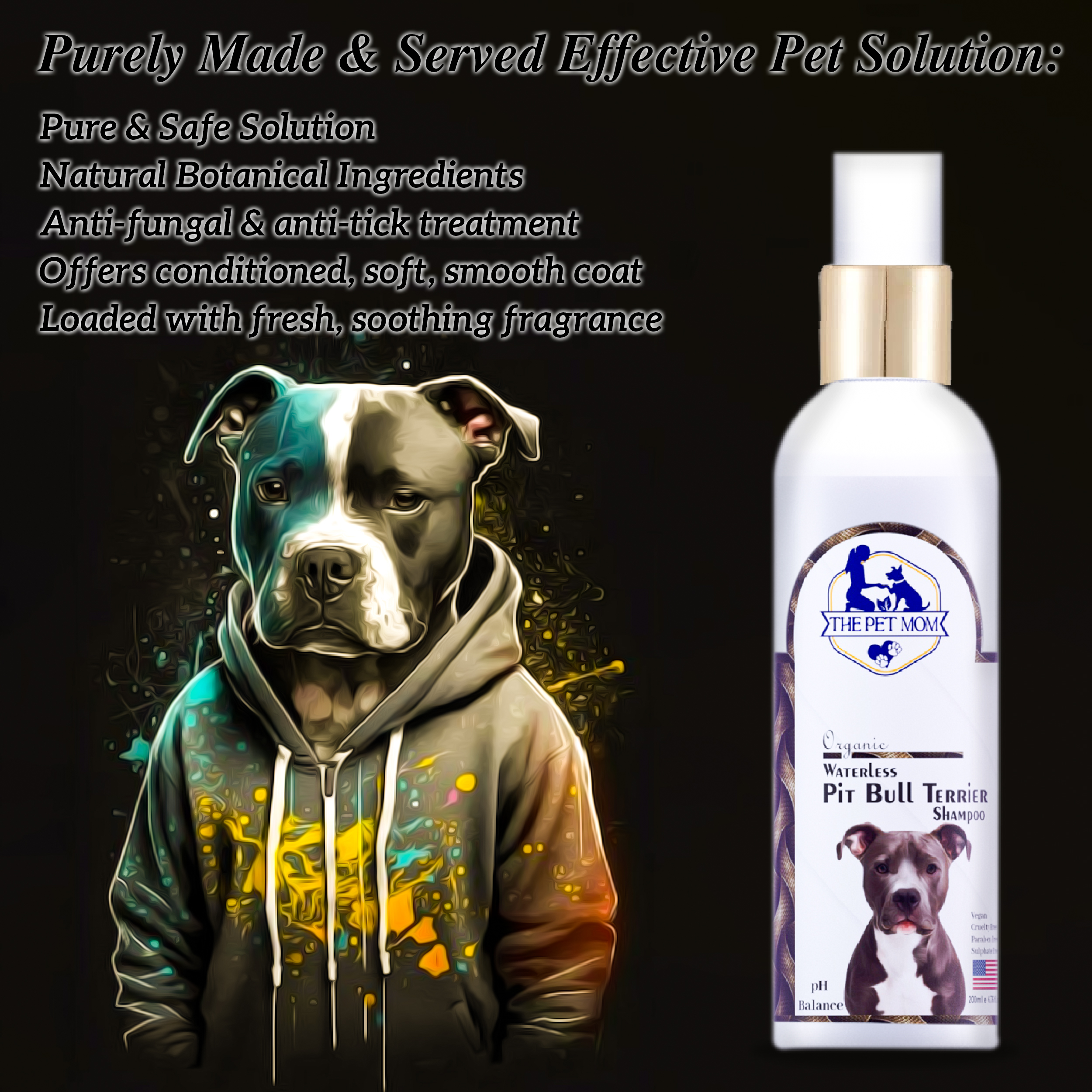 Waterless Pitbull Terrier Dog Shampoo - 200ml - Image 3