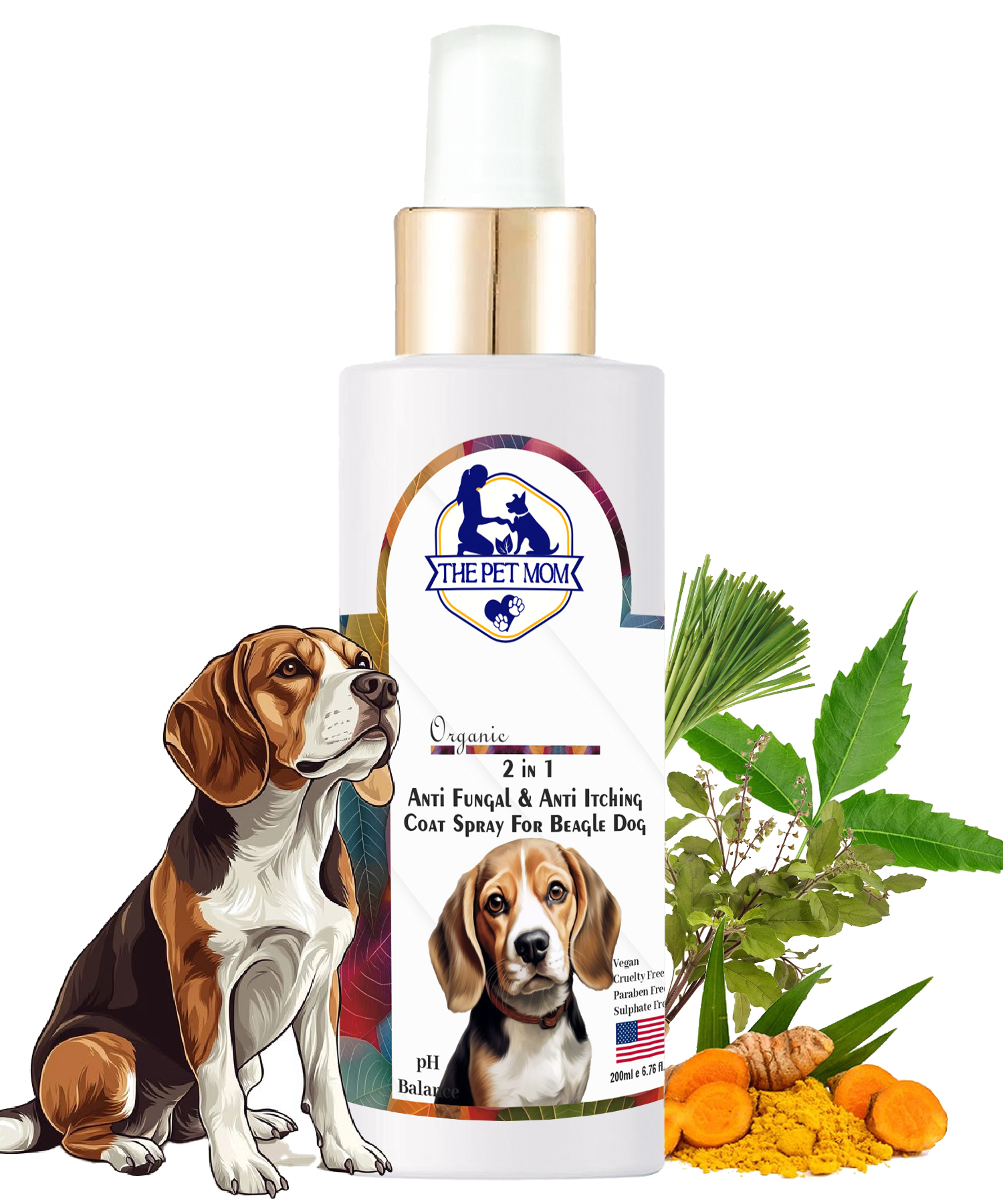 2-in-1 Anti Fungal & Anti Itching Coat Spray For Beagle Dog - 200ml