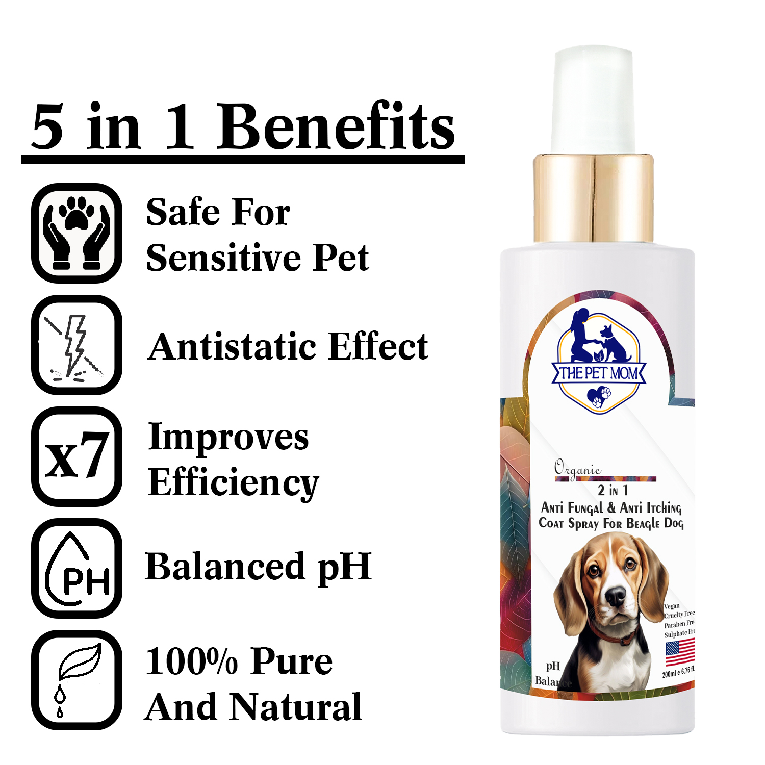 2-in-1 Anti Fungal & Anti Itching Coat Spray For Beagle Dog - 200ml - Image 2