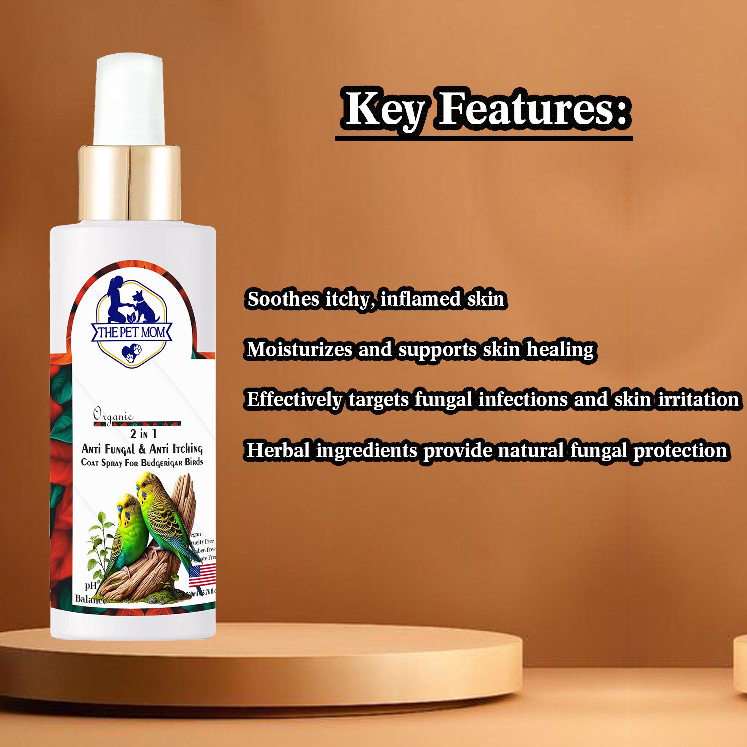 2-in-1 Anti Fungal & Anti Itching Coat Spray For Budgerigar Birds - 200ml - Image 4