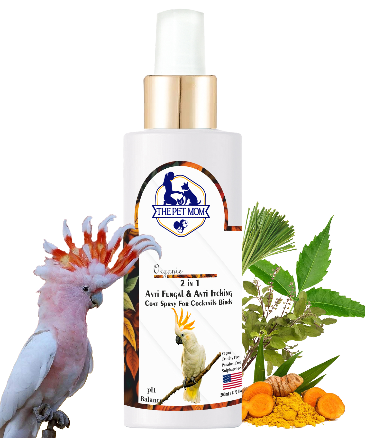 2-in-1 Anti Fungal & Anti Itching Coat Spray For Cocktails Birds - 200ml