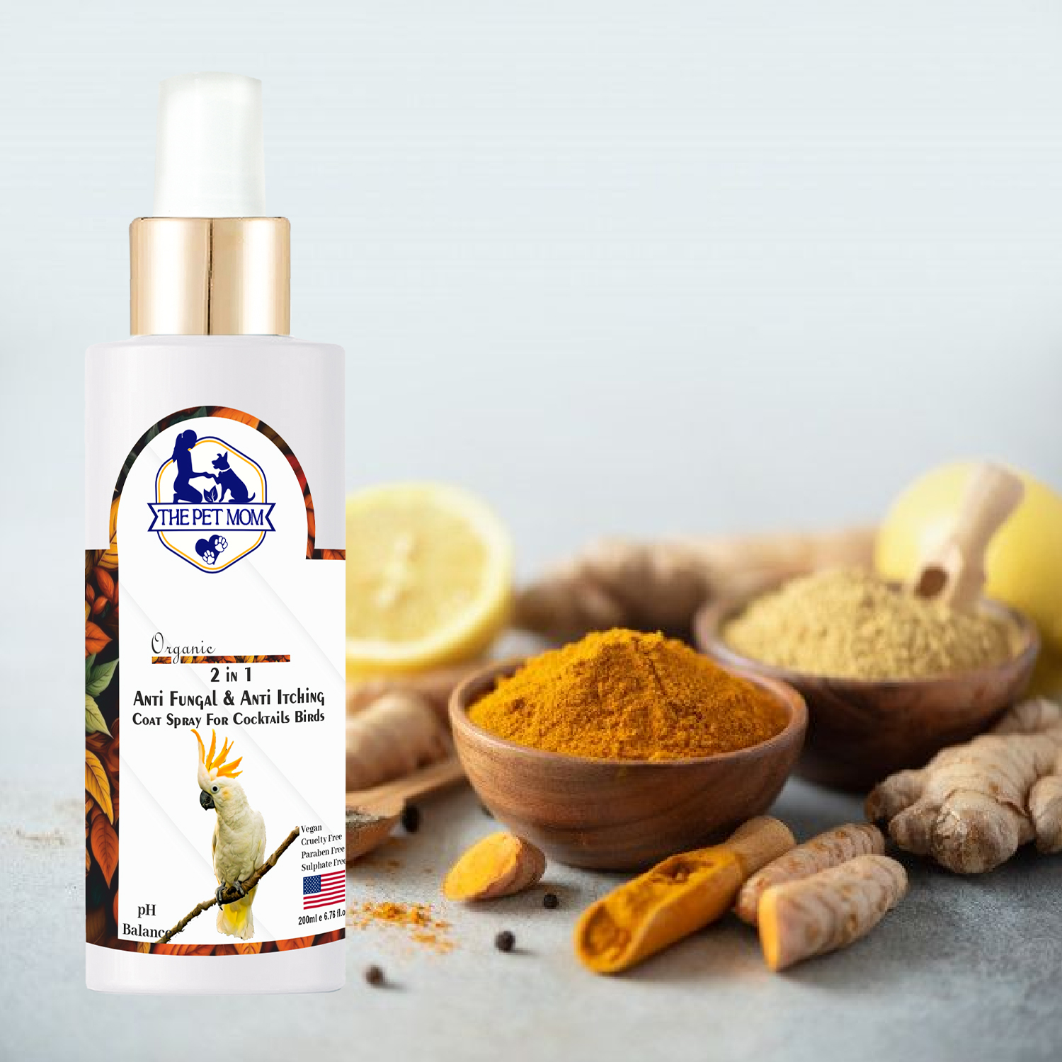 2-in-1 Anti Fungal & Anti Itching Coat Spray For Cocktails Birds - 200ml - Image 3