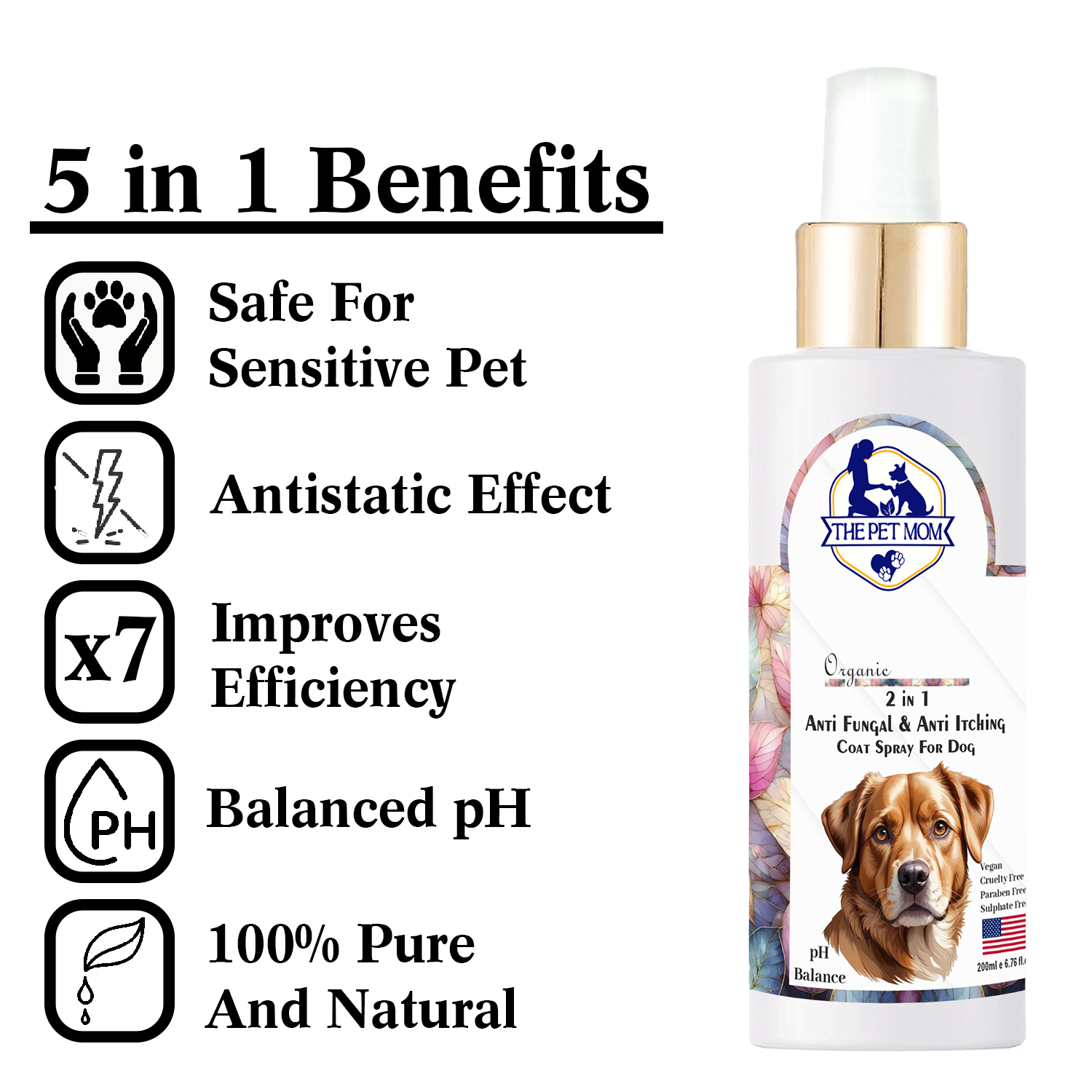 2-in-1 Anti Fungal & Anti Itching Coat Spray For Dog - 200ml - Image 2
