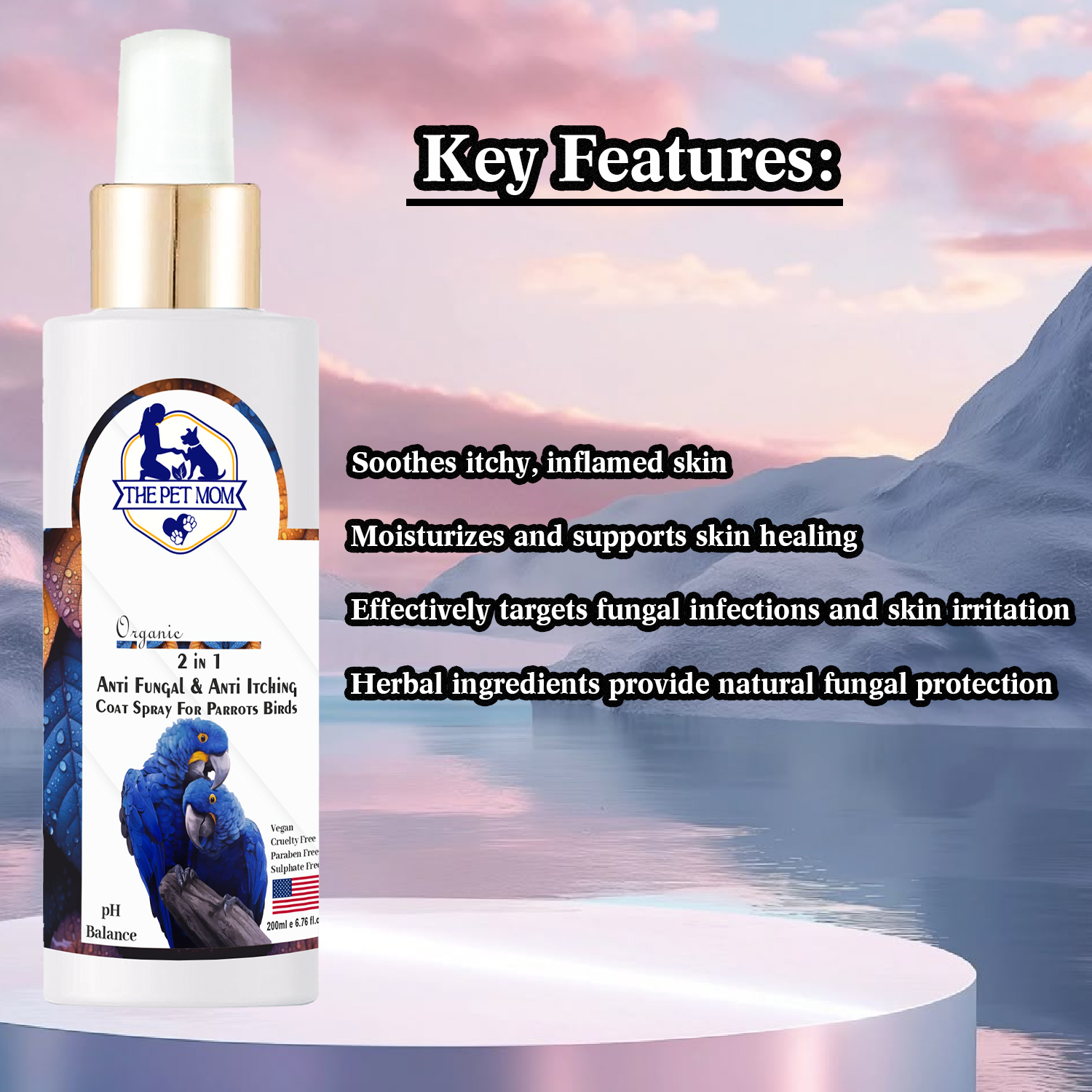2-in-1 Anti Fungal & Anti Itching Coat Spray For Parrots Birds - 200ml - Image 4