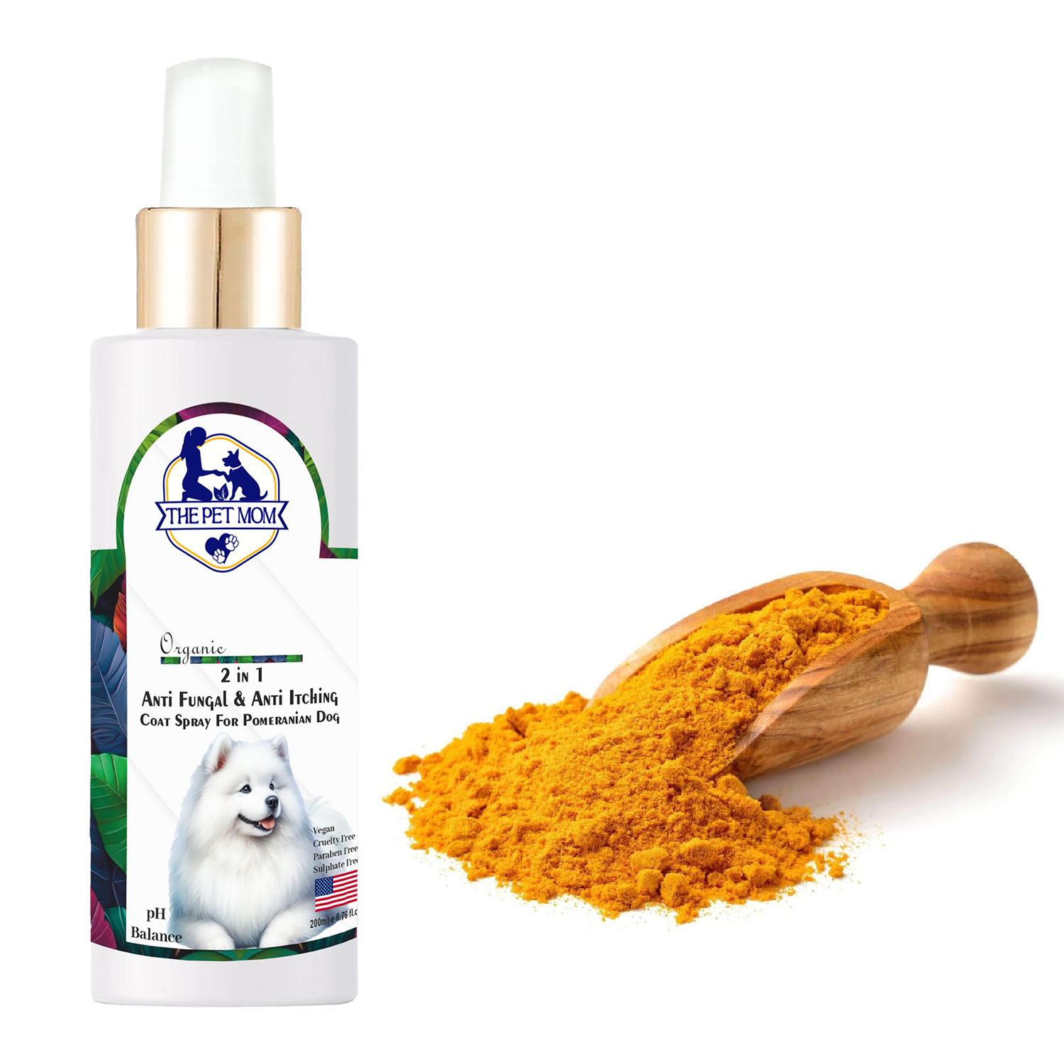 2-in-1 Anti Fungal & Anti Itching Coat Spray For Pomeranian Dog - 200ml - Image 3