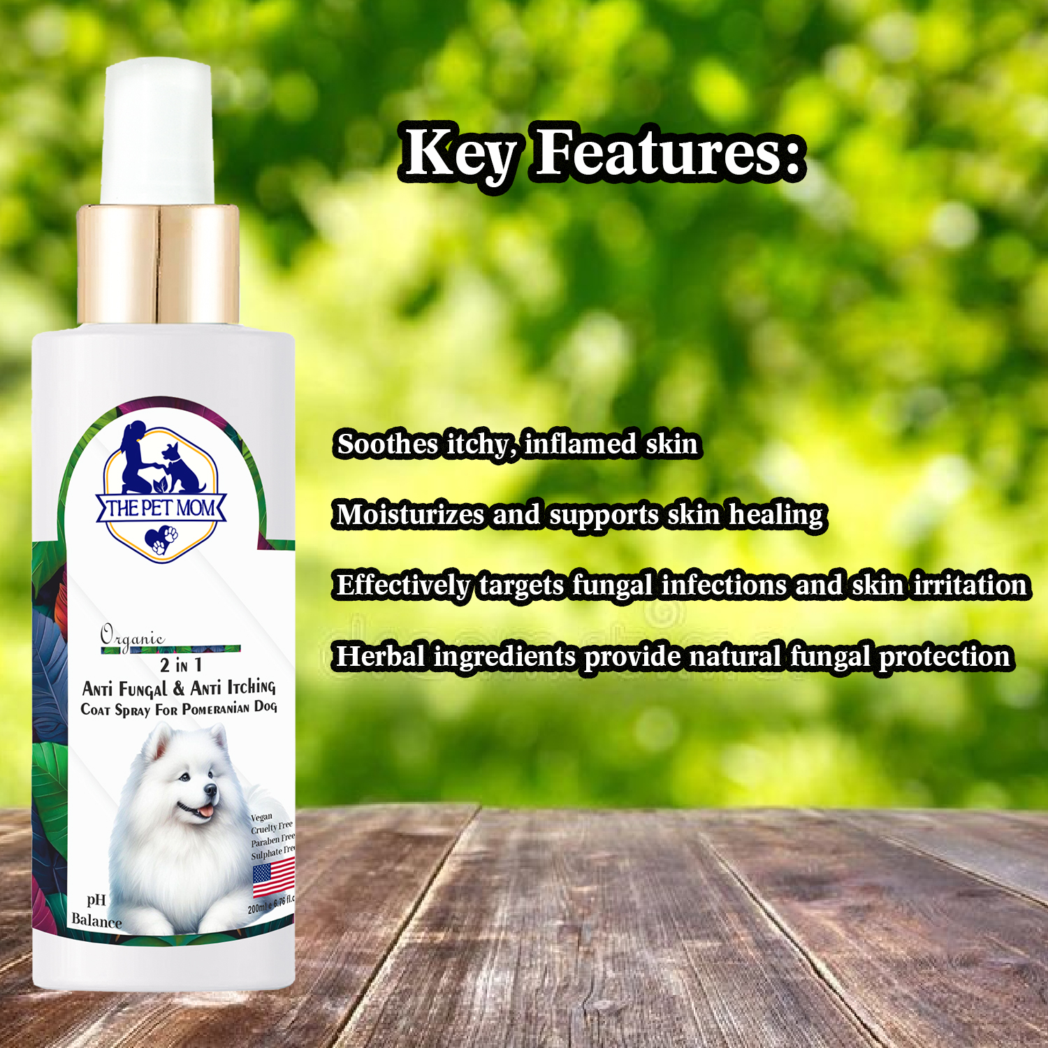 2-in-1 Anti Fungal & Anti Itching Coat Spray For Pomeranian Dog - 200ml - Image 4