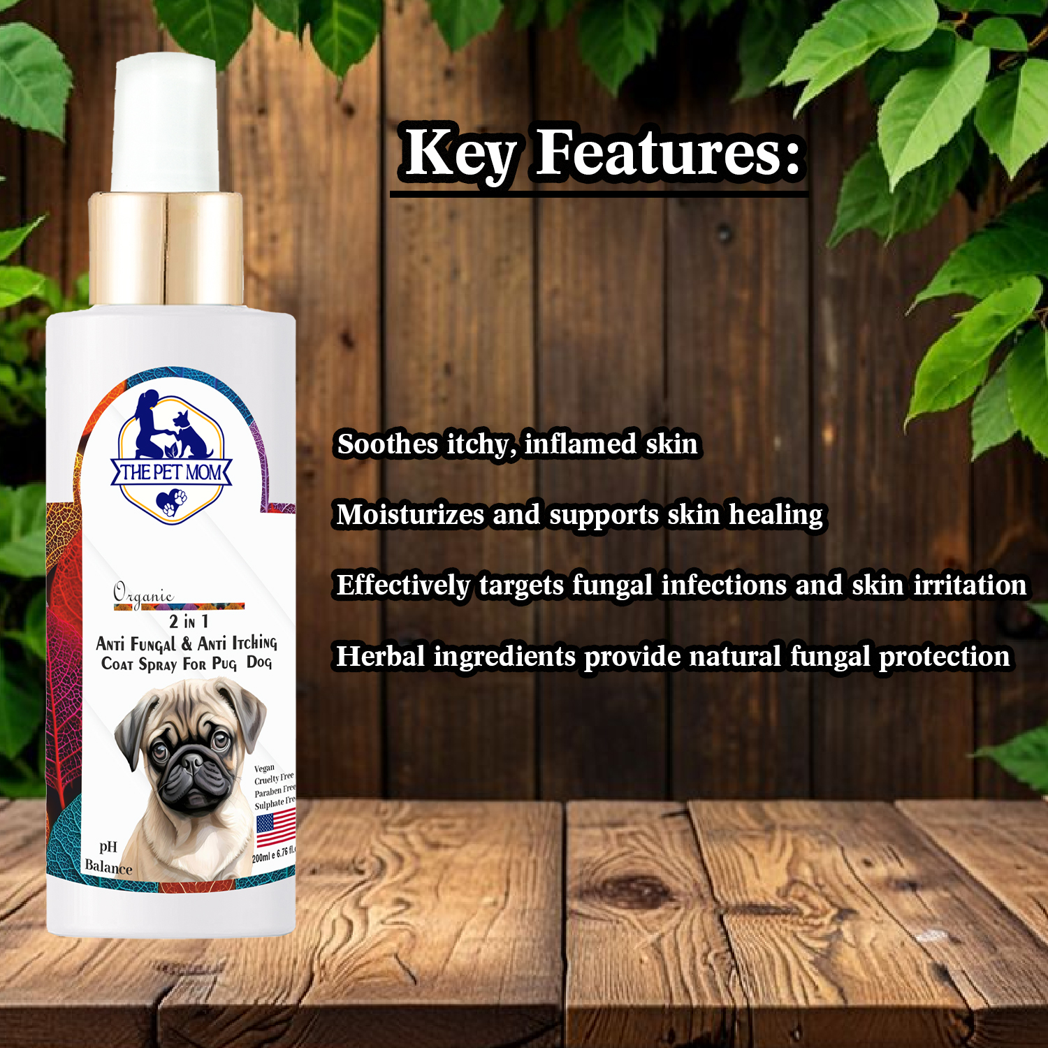 2-in-1 Anti Fungal & Anti Itching Coat Spray For Pug Dog - 200ml - Image 4