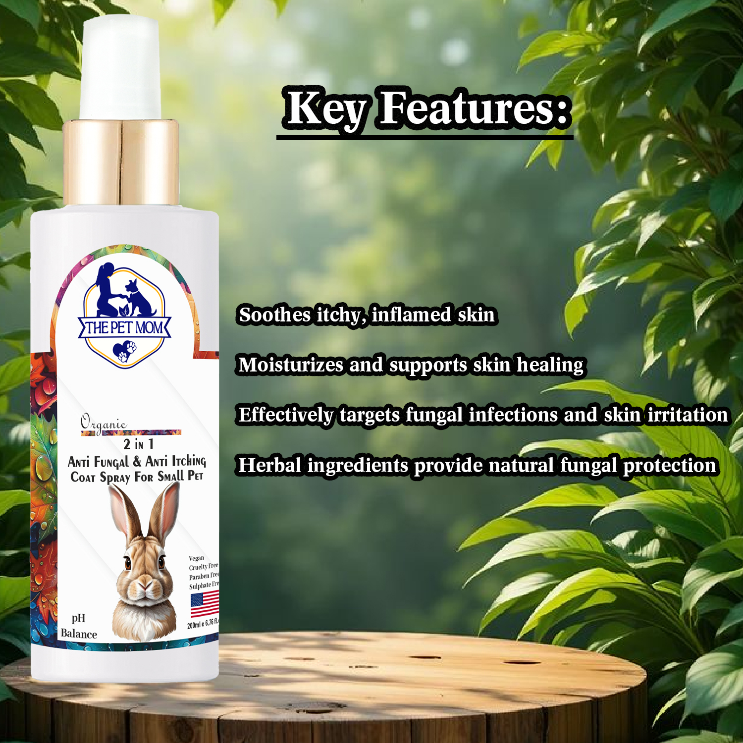 2-in-1 Anti Fungal & Anti Itching Coat Spray For Small Pet - 200ml - Image 4