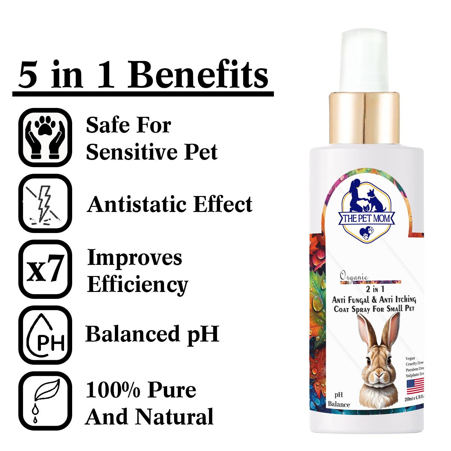2-in-1 Anti Fungal & Anti Itching Coat Spray For Small Pet - 200ml - Image 2