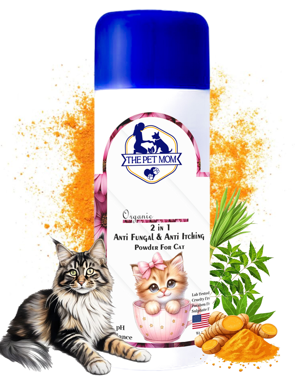 2-in-1 Anti Fungal & Anti Itching Powder For Cat - 100gm