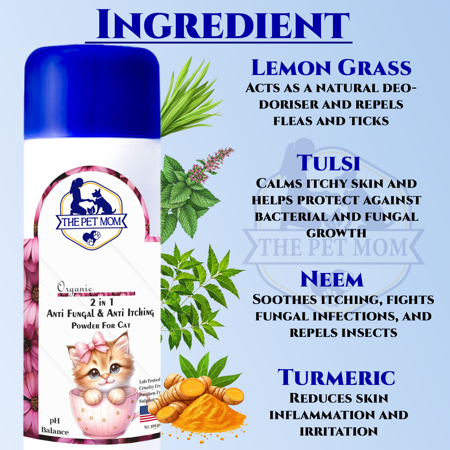 2-in-1 Anti Fungal & Anti Itching Powder For Cat - 100gm - Image 5