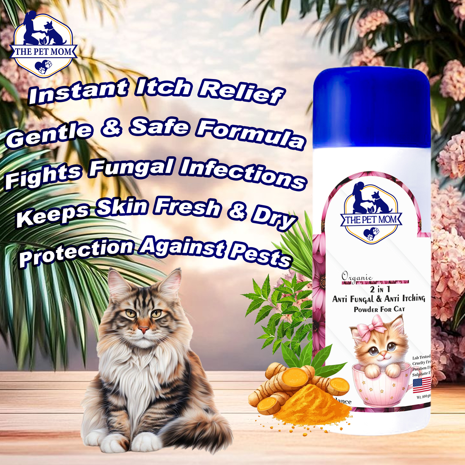 2-in-1 Anti Fungal & Anti Itching Powder For Cat - 100gm - Image 4