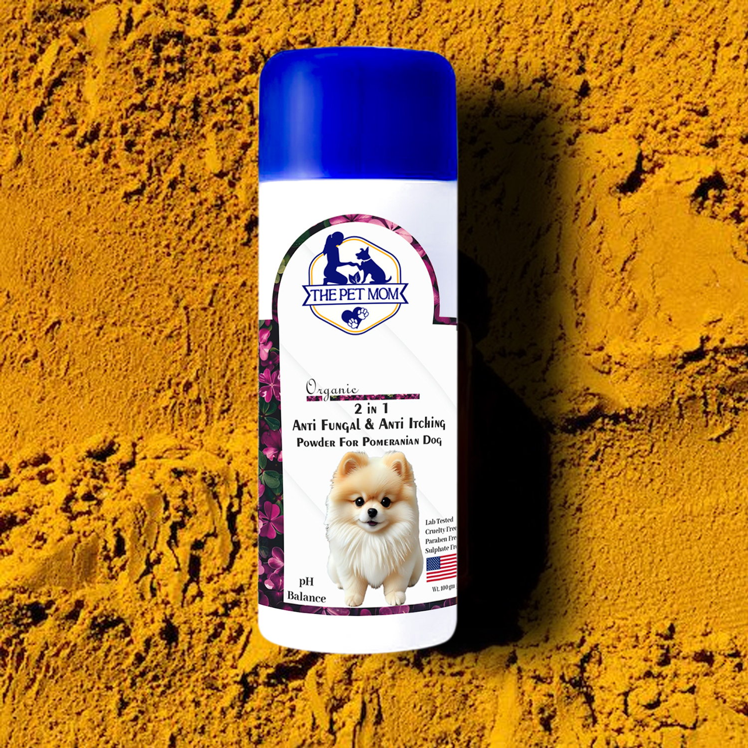 2-in-1 Anti Fungal & Anti Itching Powder For Pomeranian Dog - 100gm - Image 3