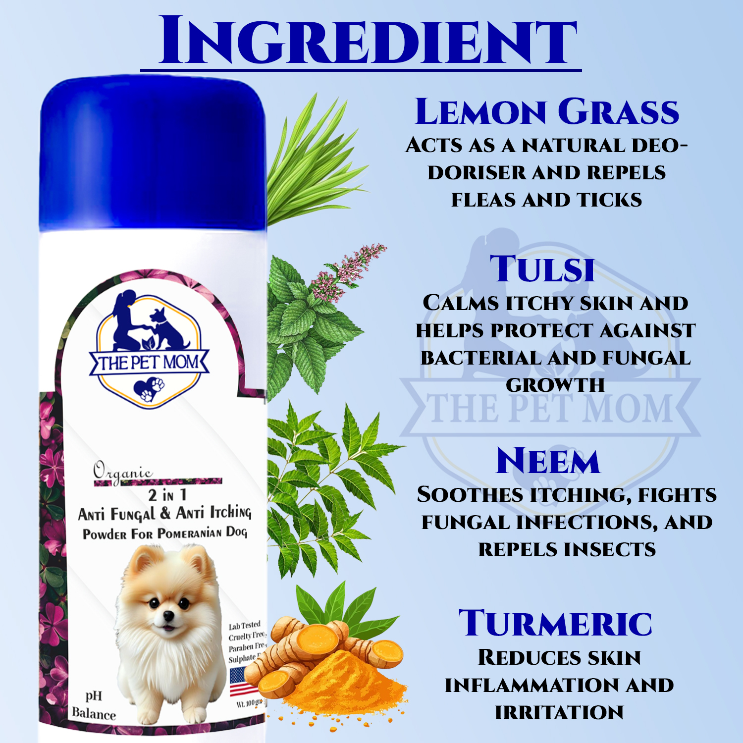 2-in-1 Anti Fungal & Anti Itching Powder For Pomeranian Dog - 100gm - Image 5