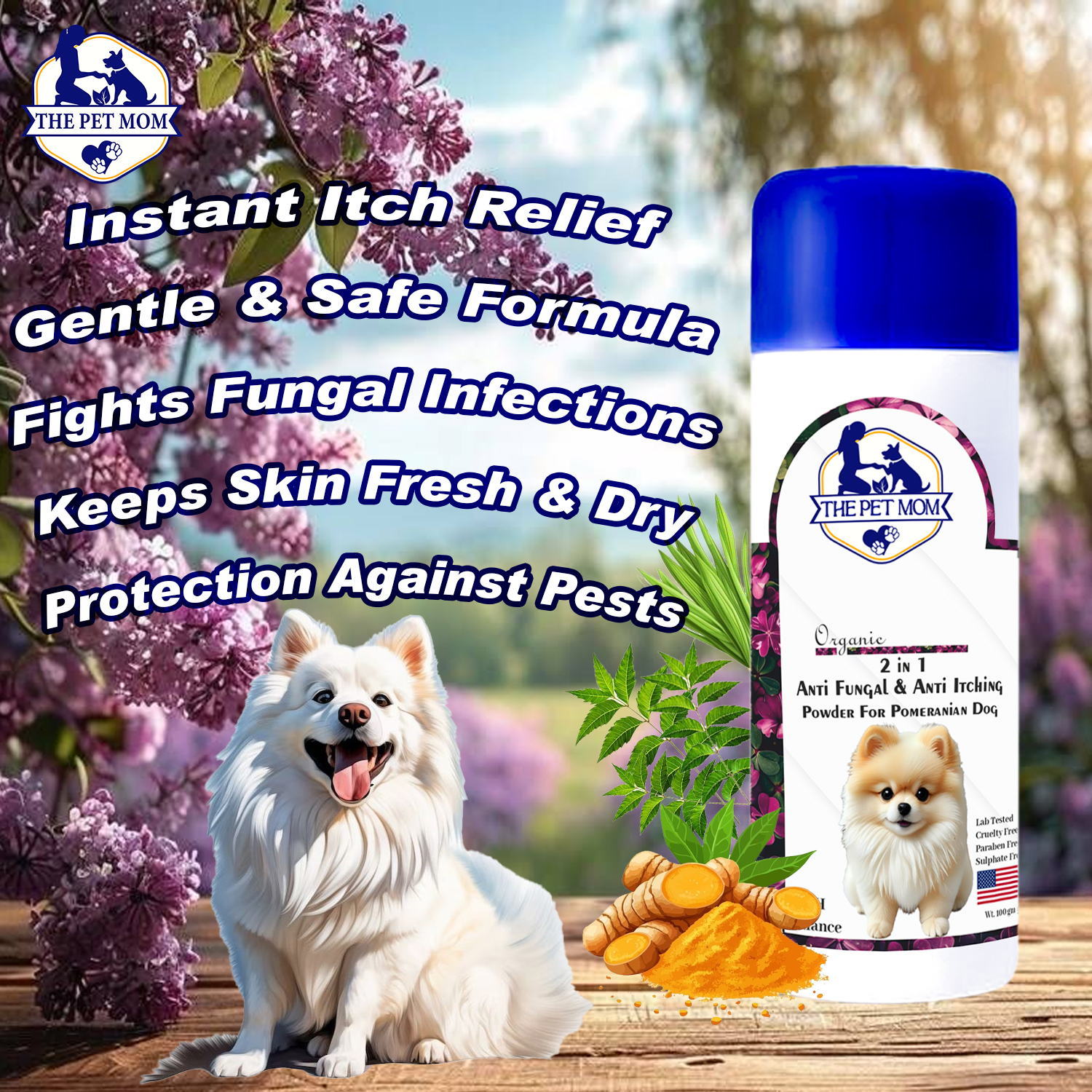 2-in-1 Anti Fungal & Anti Itching Powder For Pomeranian Dog - 100gm - Image 4