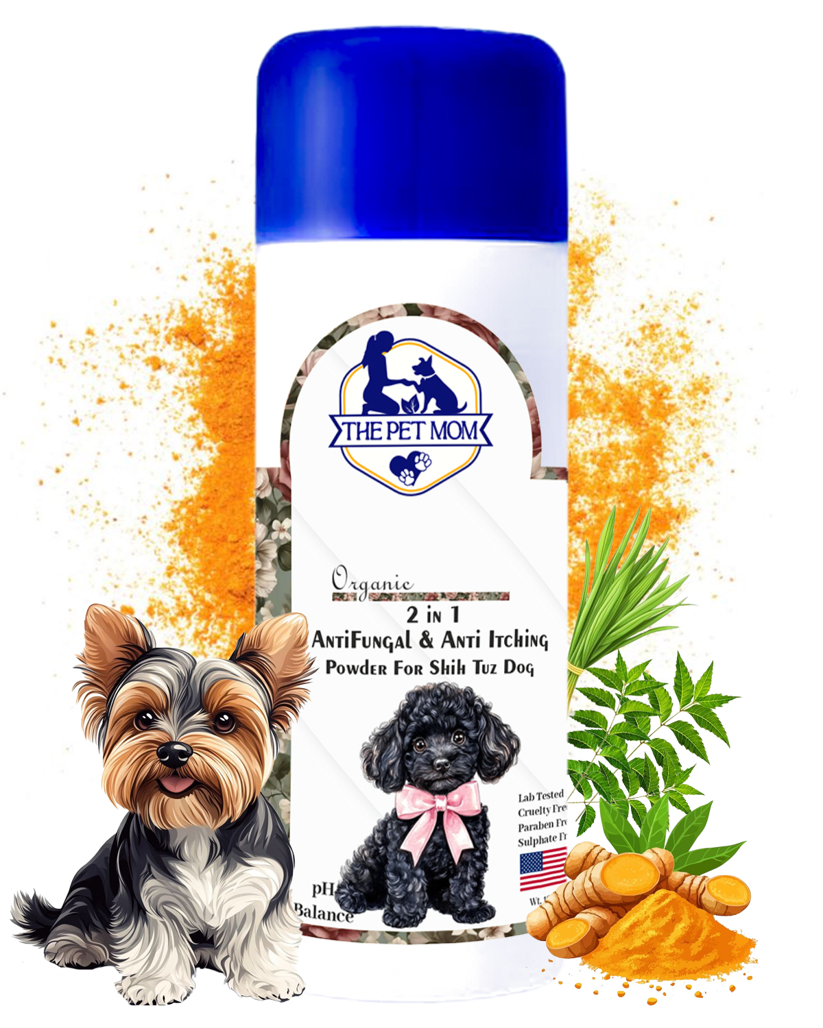 2-in-1 Anti Fungal & Anti Itching Powder For Shih Tzu Dog - 100gm
