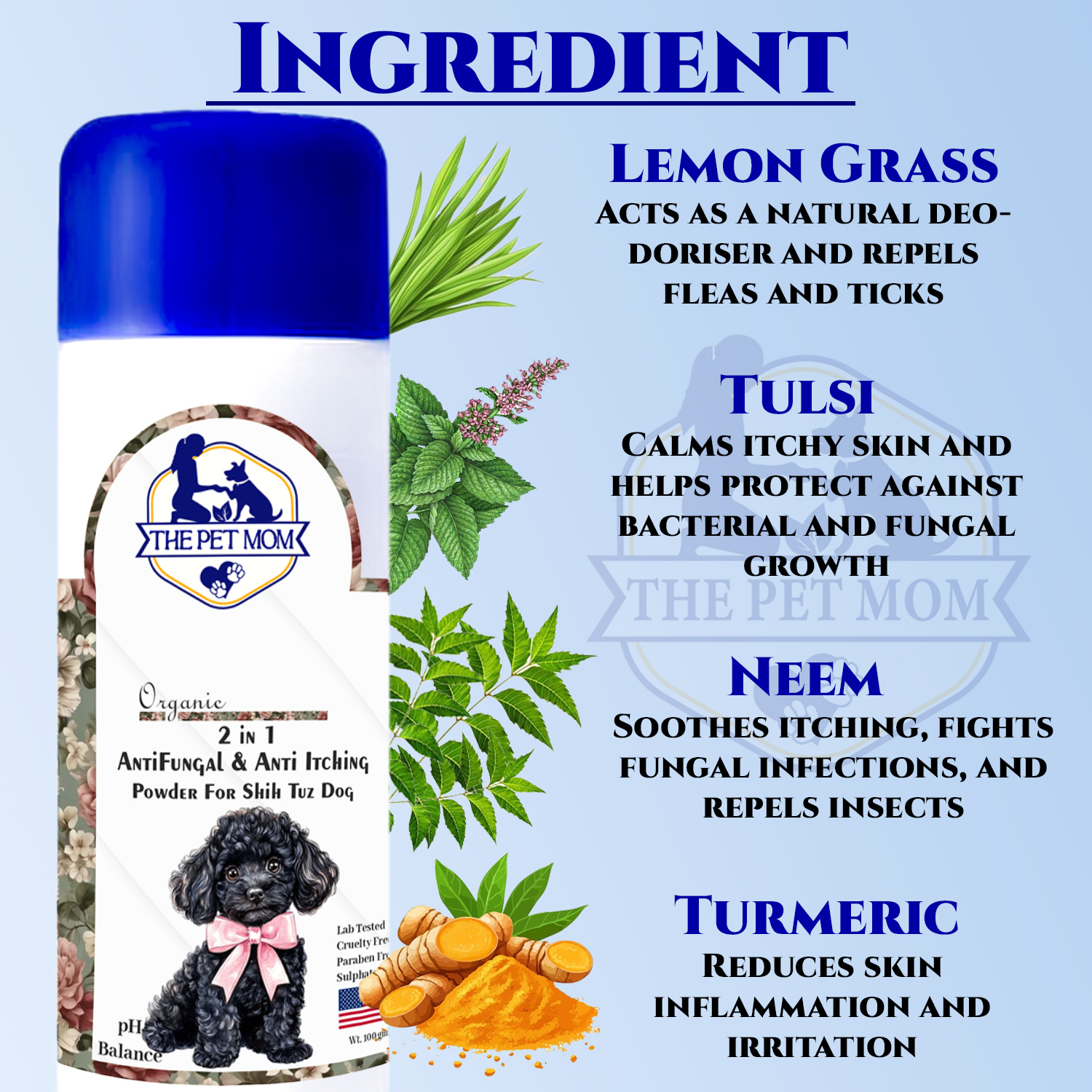 2-in-1 Anti Fungal & Anti Itching Powder For Shih Tzu Dog - 100gm - Image 5