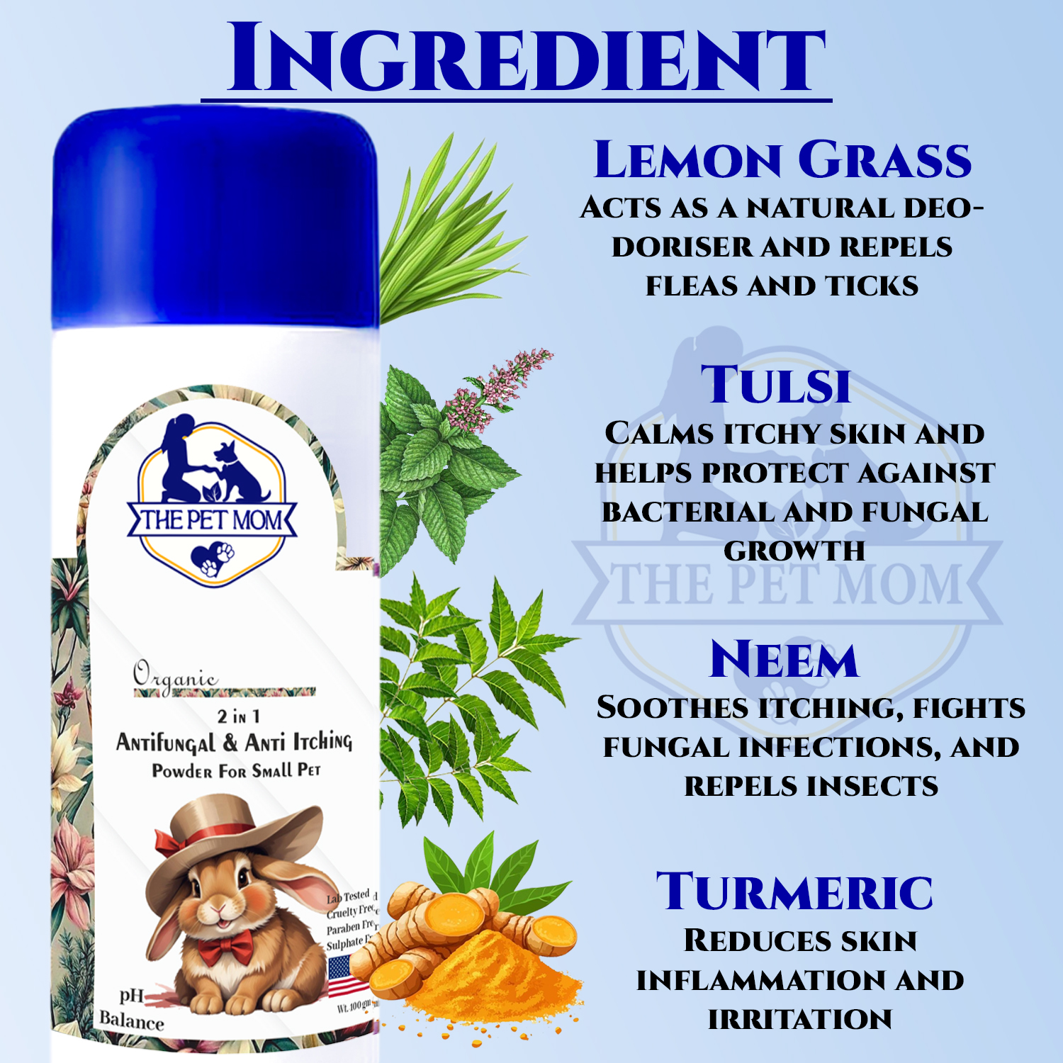 2-in-1 Anti Fungal & Anti Itching Powder For Small Pet - 100gm - Image 5