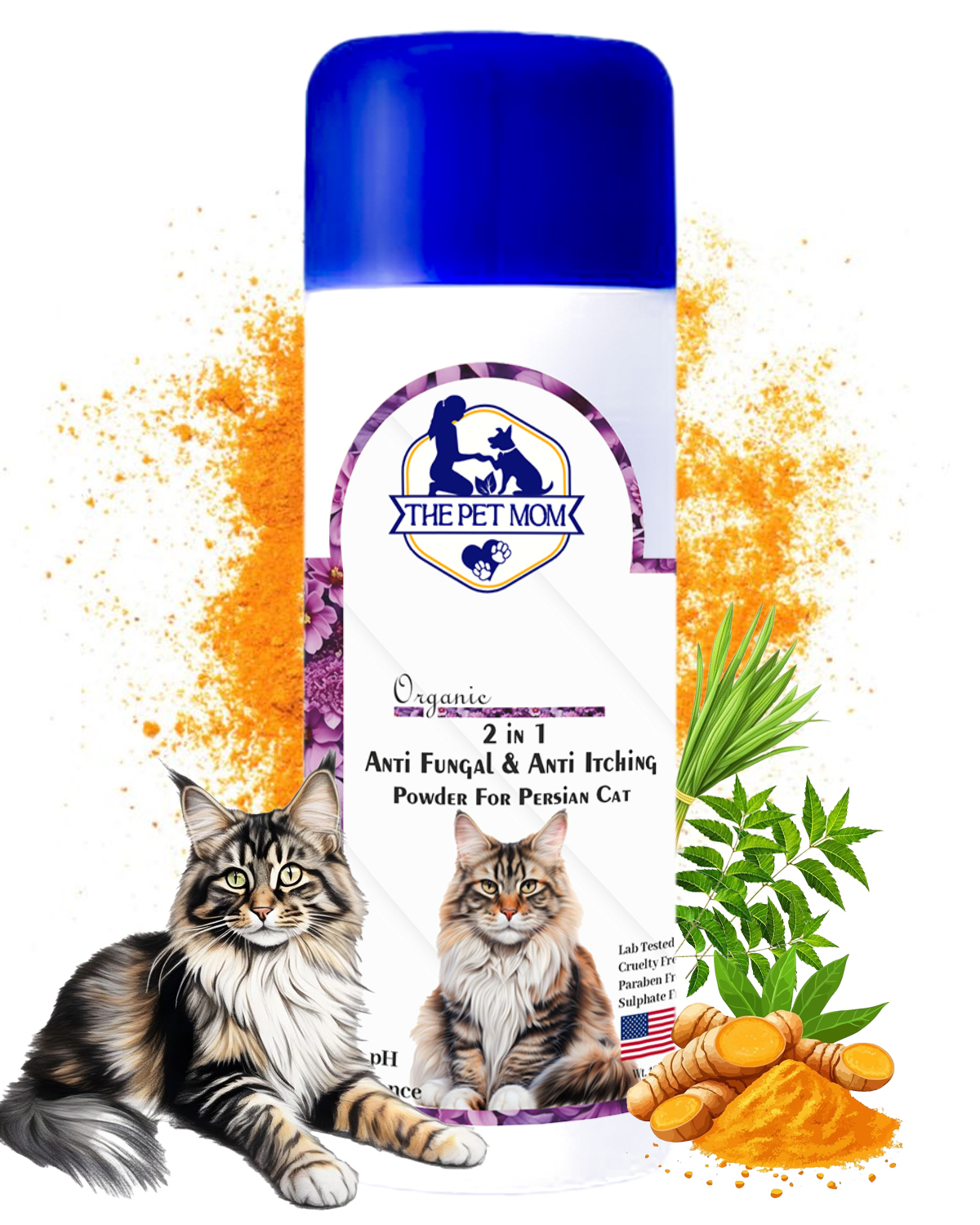 2-in-1 Anti Fungal & Anti Itching Powder For Persian Cat - 100gm