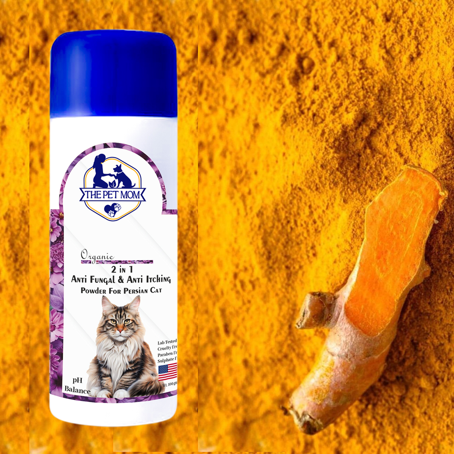 2-in-1 Anti Fungal & Anti Itching Powder For Persian Cat - 100gm - Image 3