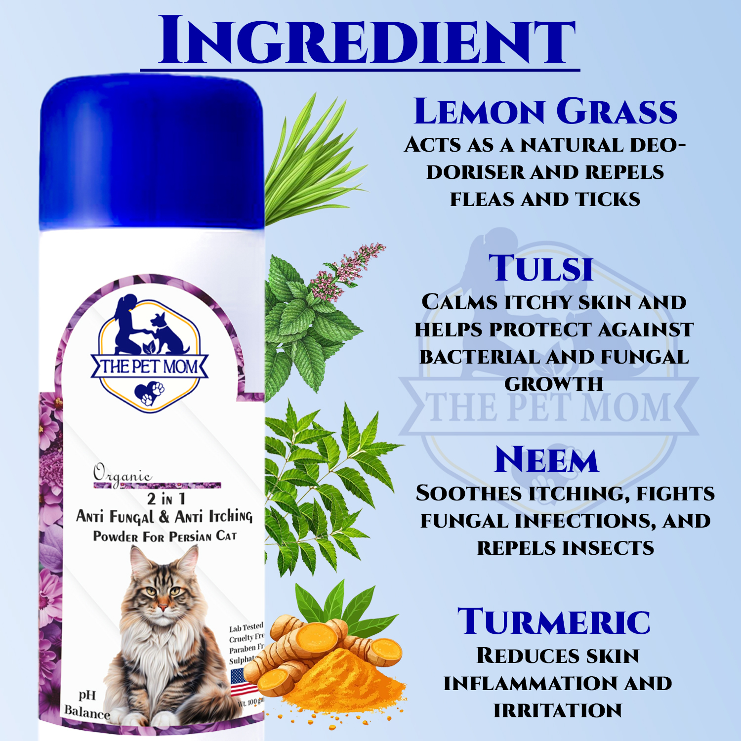 2-in-1 Anti Fungal & Anti Itching Powder For Persian Cat - 100gm - Image 5