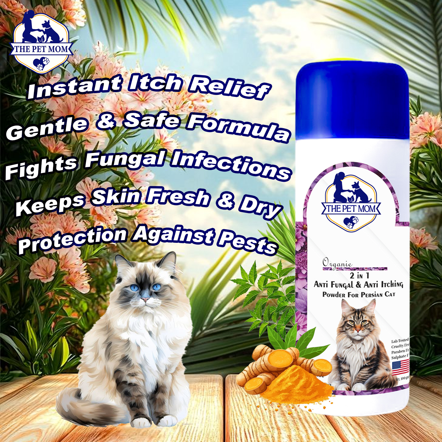 2-in-1 Anti Fungal & Anti Itching Powder For Persian Cat - 100gm - Image 4