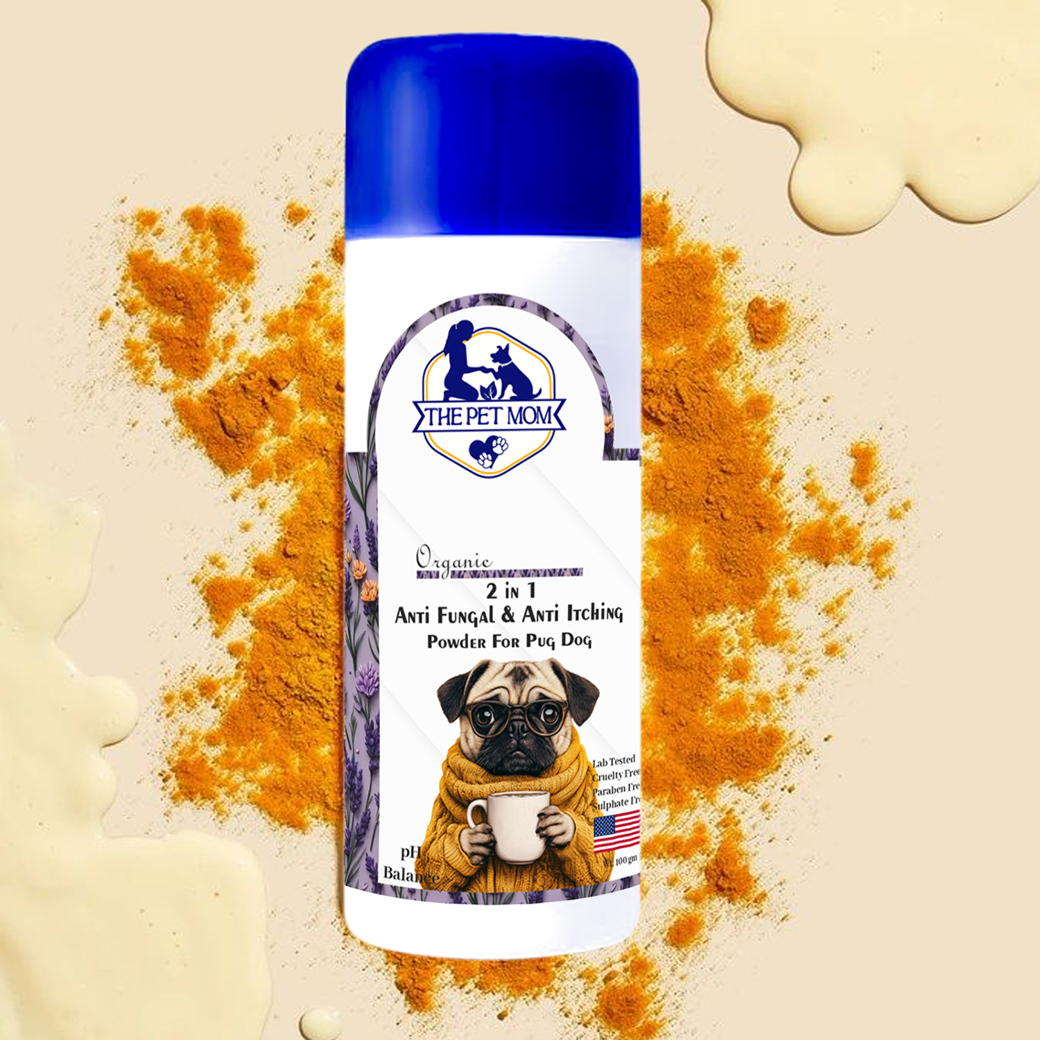 2-in-1 Anti Fungal & Anti Itching Powder For Pug Dog - 100gm - Image 3