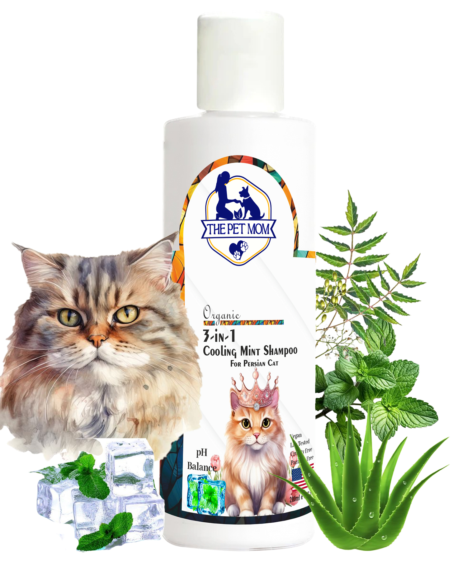 3 In 1 Cooling Mint Shampoo For Persian Cat - 200ml - Image 5