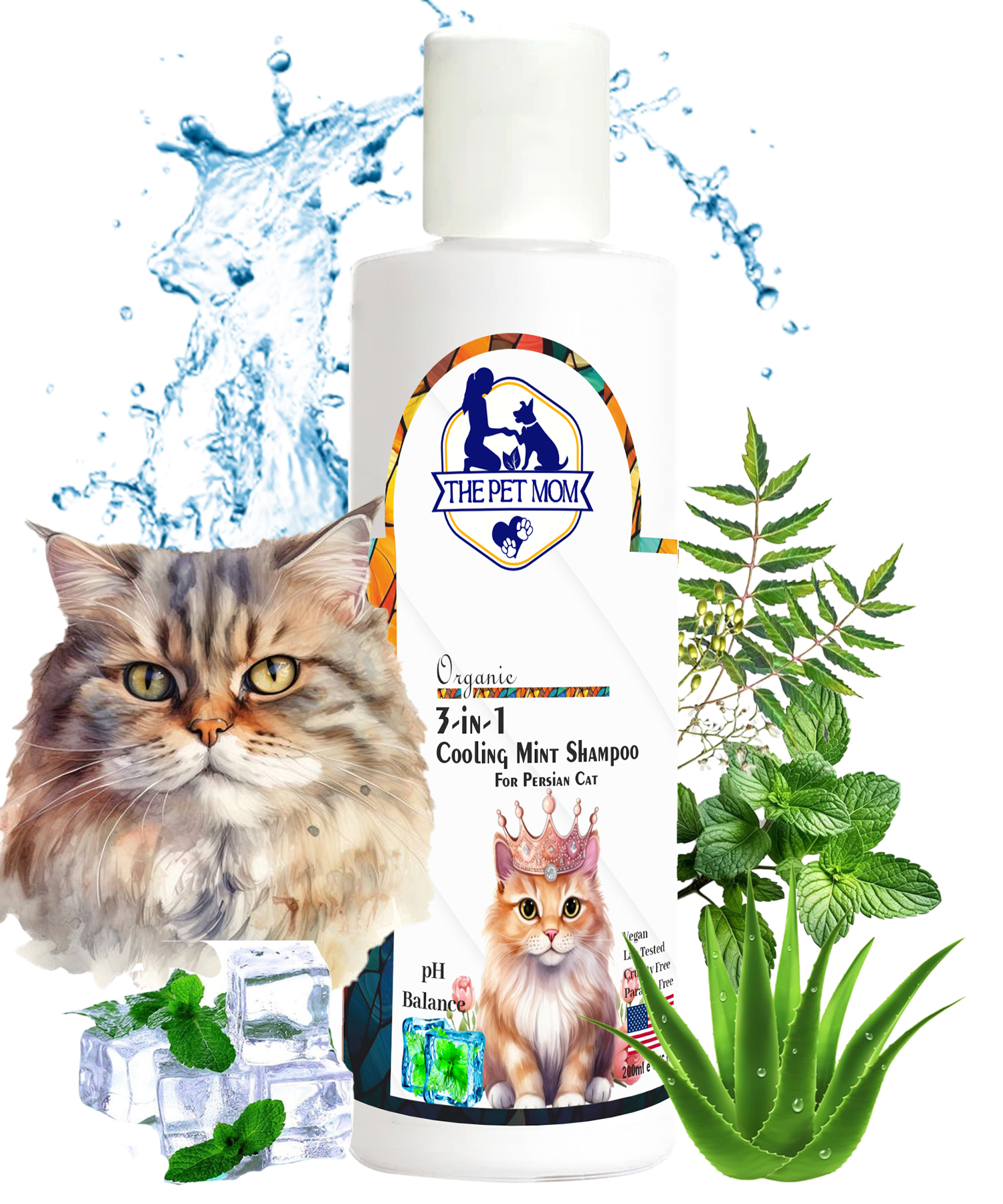 3 In 1 Cooling Mint Shampoo For Persian Cat - 200ml