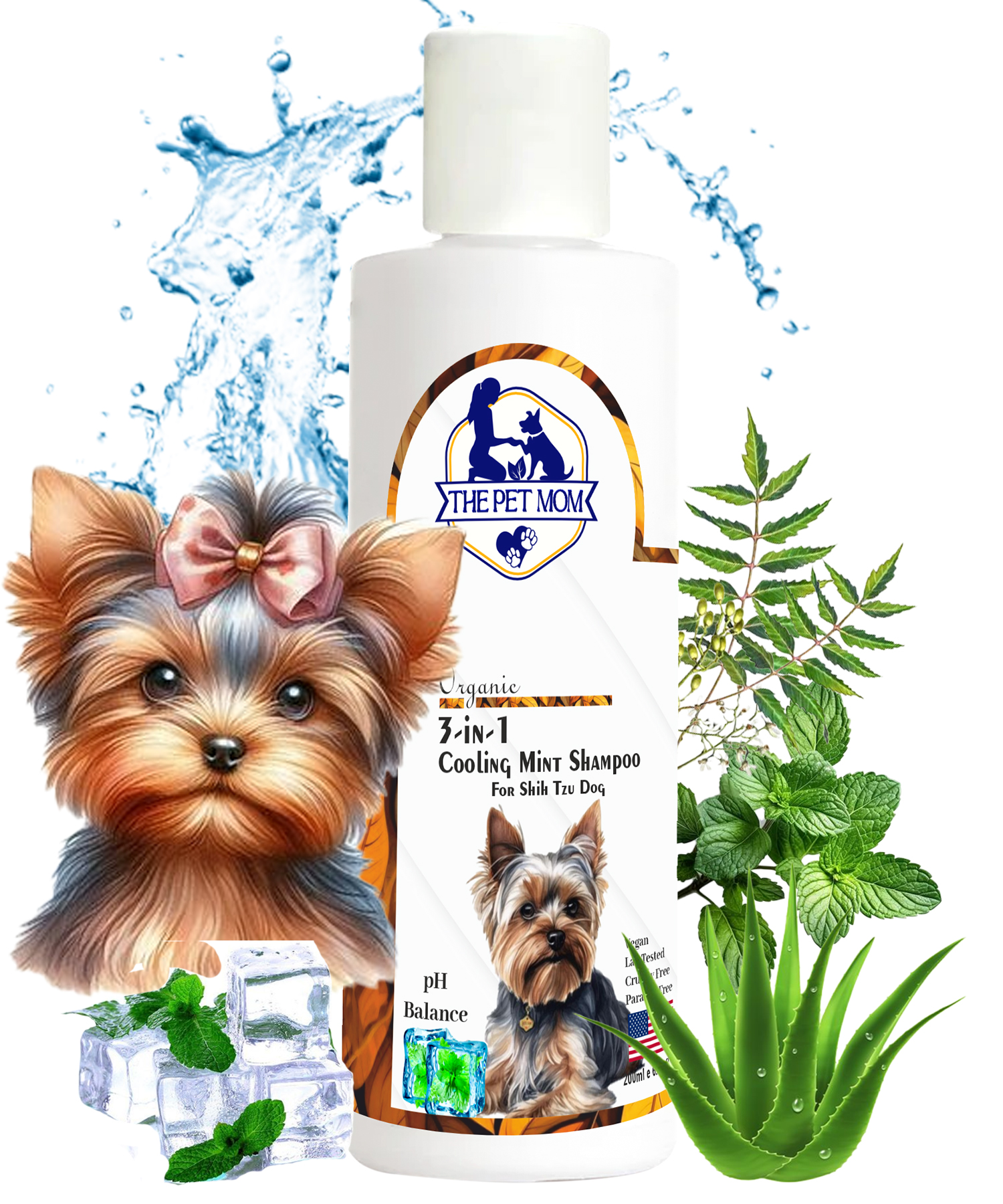 3 In 1 Cooling Mint Shampoo For Shih Tzu Dog - 200ml