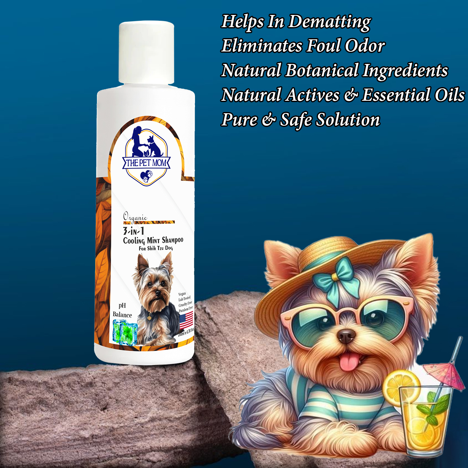 3 In 1 Cooling Mint Shampoo For Shih Tzu Dog - 200ml - Image 3