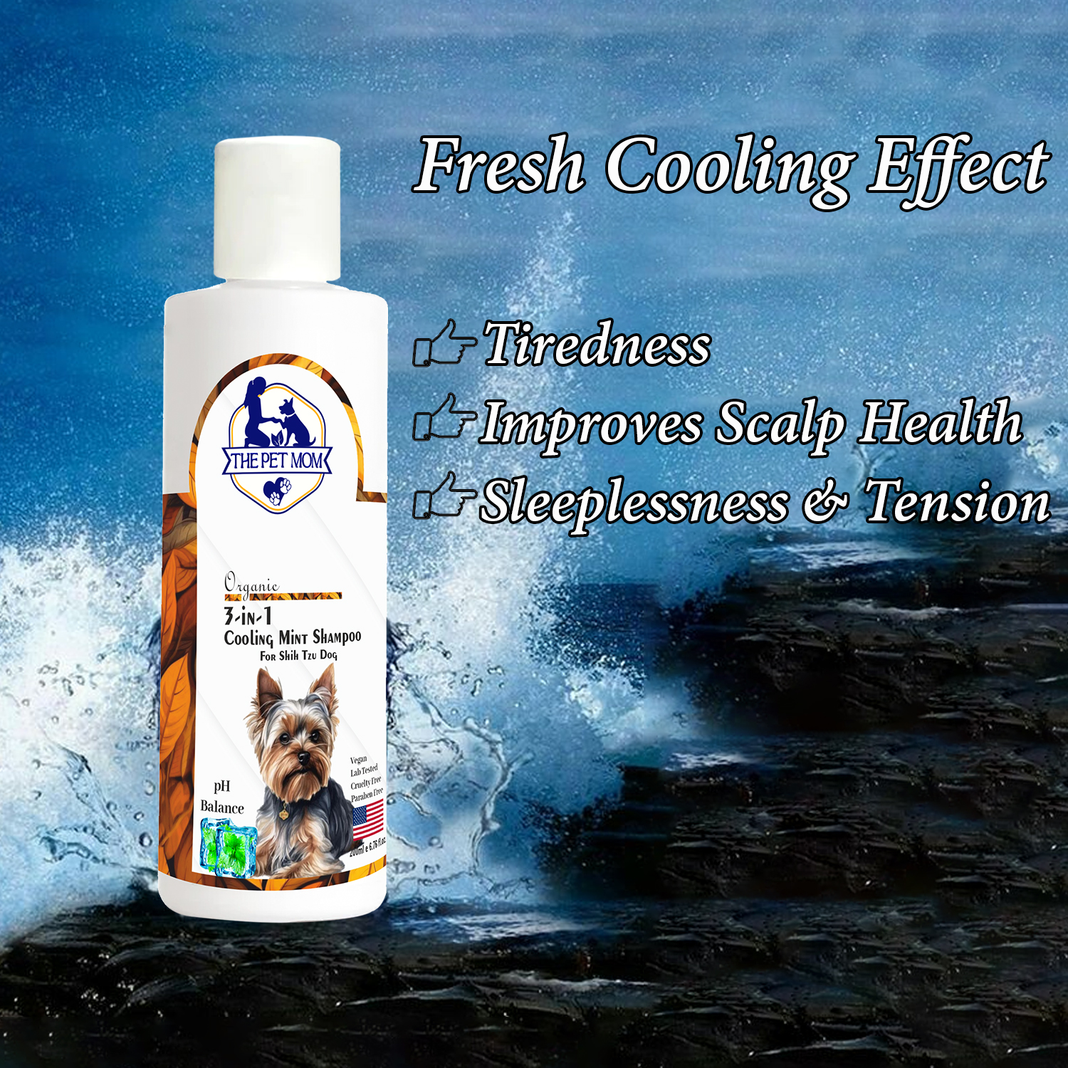 3 In 1 Cooling Mint Shampoo For Shih Tzu Dog - 200ml - Image 5