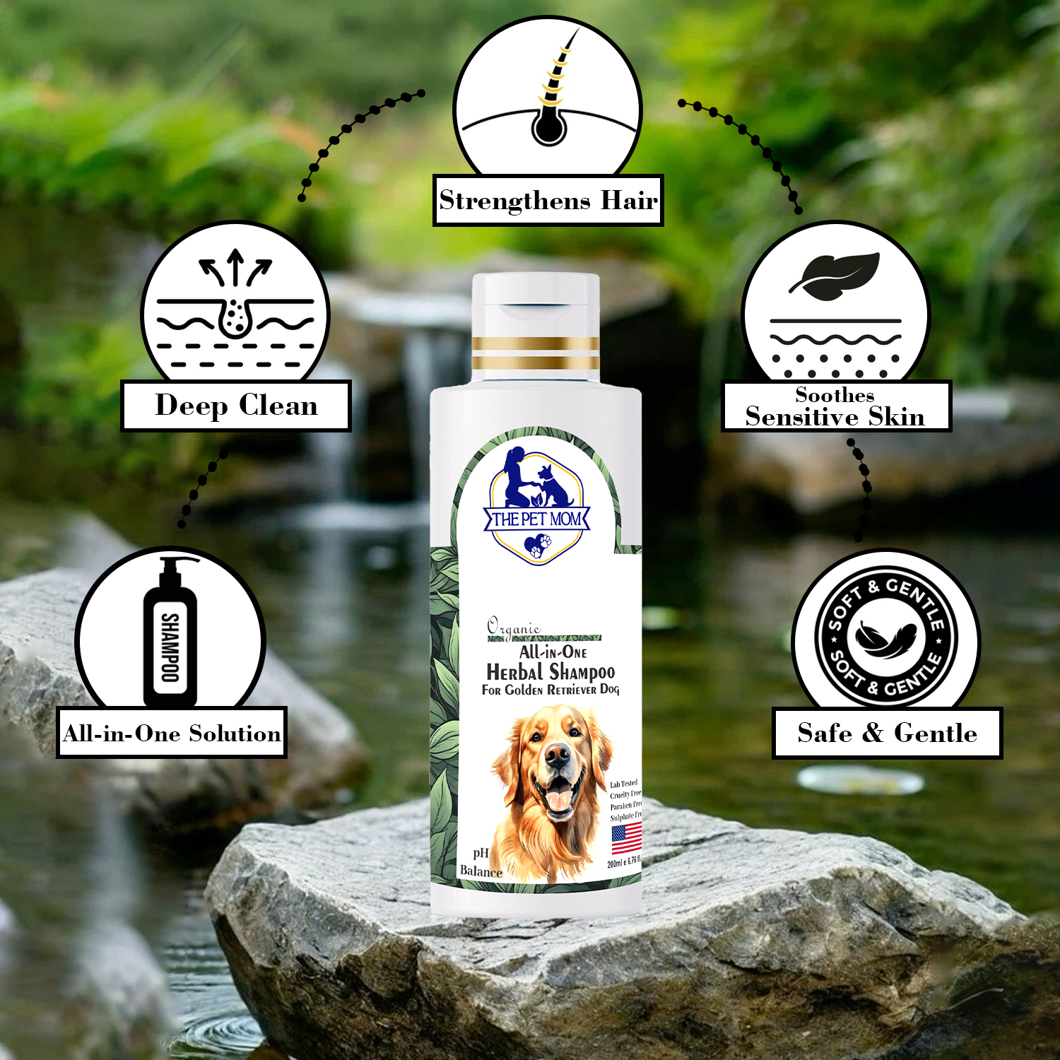All-in-One Herbal Shampoo For Golden Retriever Dog - 200ml - Image 2