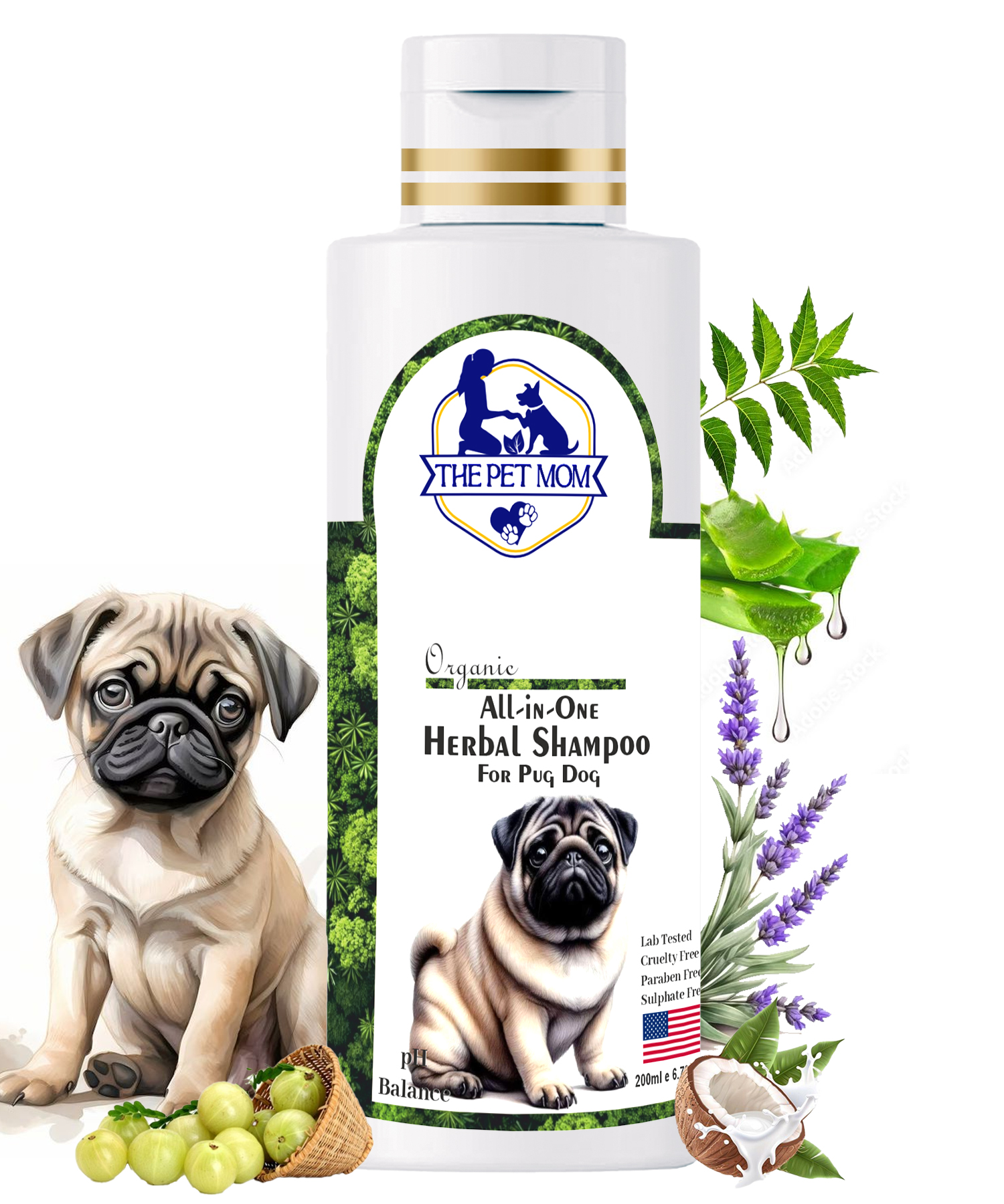 All-in-One Herbal Shampoo For Pug Dog - 200ml