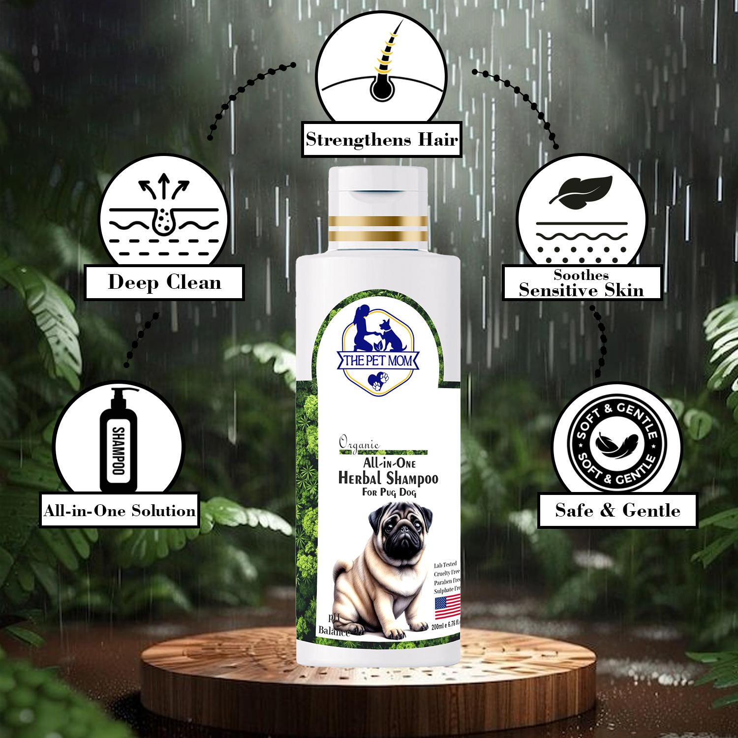 All-in-One Herbal Shampoo For Pug Dog - 200ml - Image 3