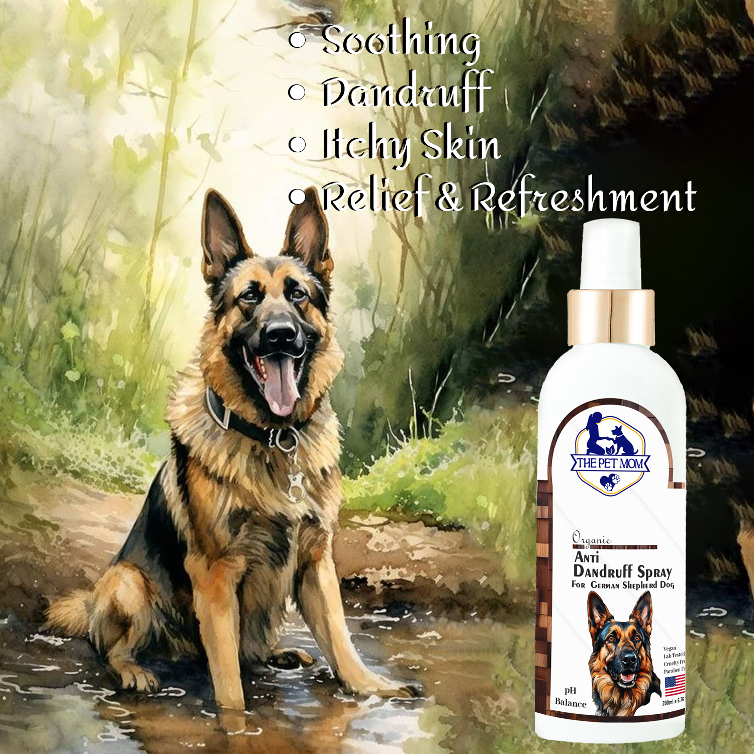 Anti-Dandruff Spray for German Shepherd Dog - 200ml - Image 2