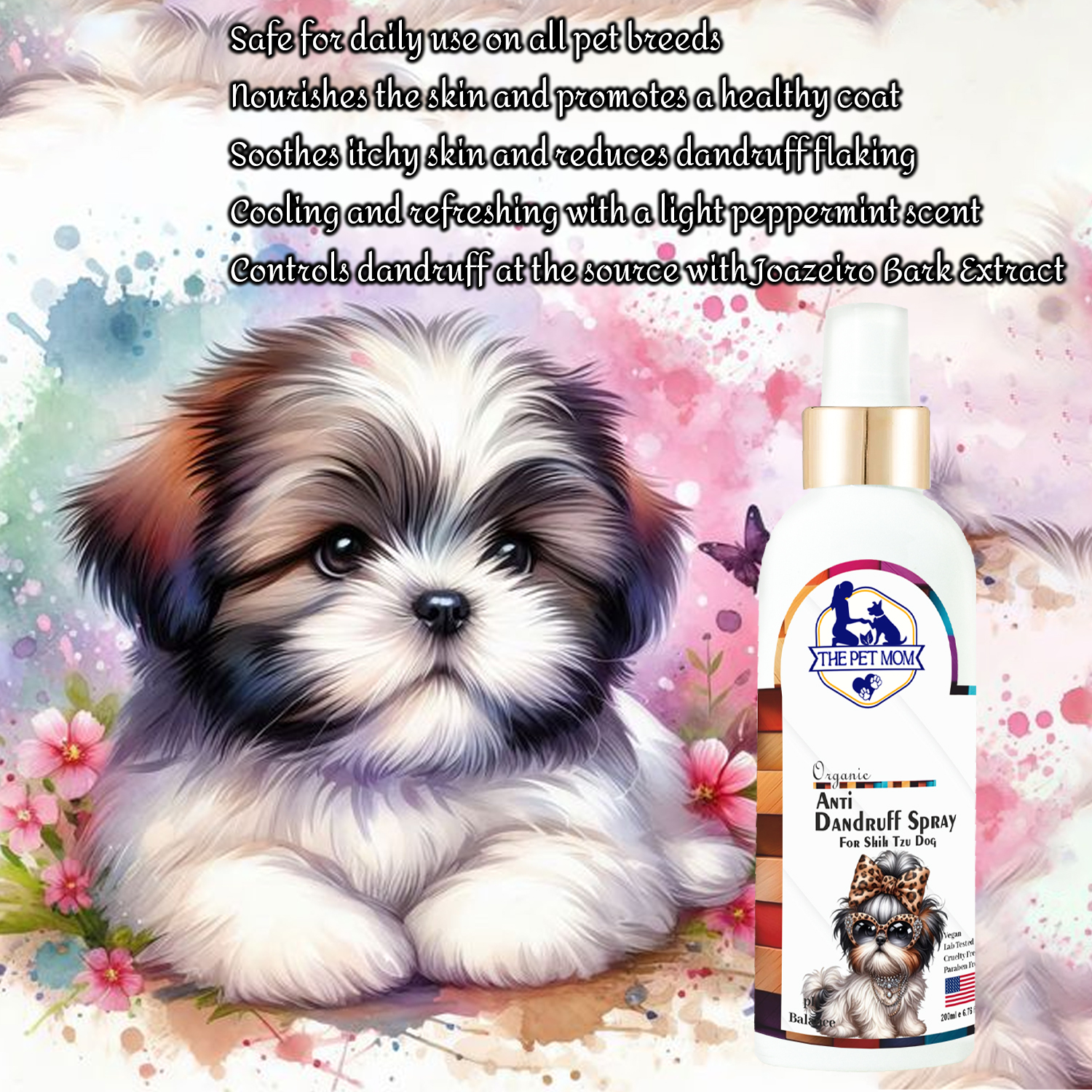 Anti-Dandruff Spray for Shih Tzu Dog - 200ml - Image 3