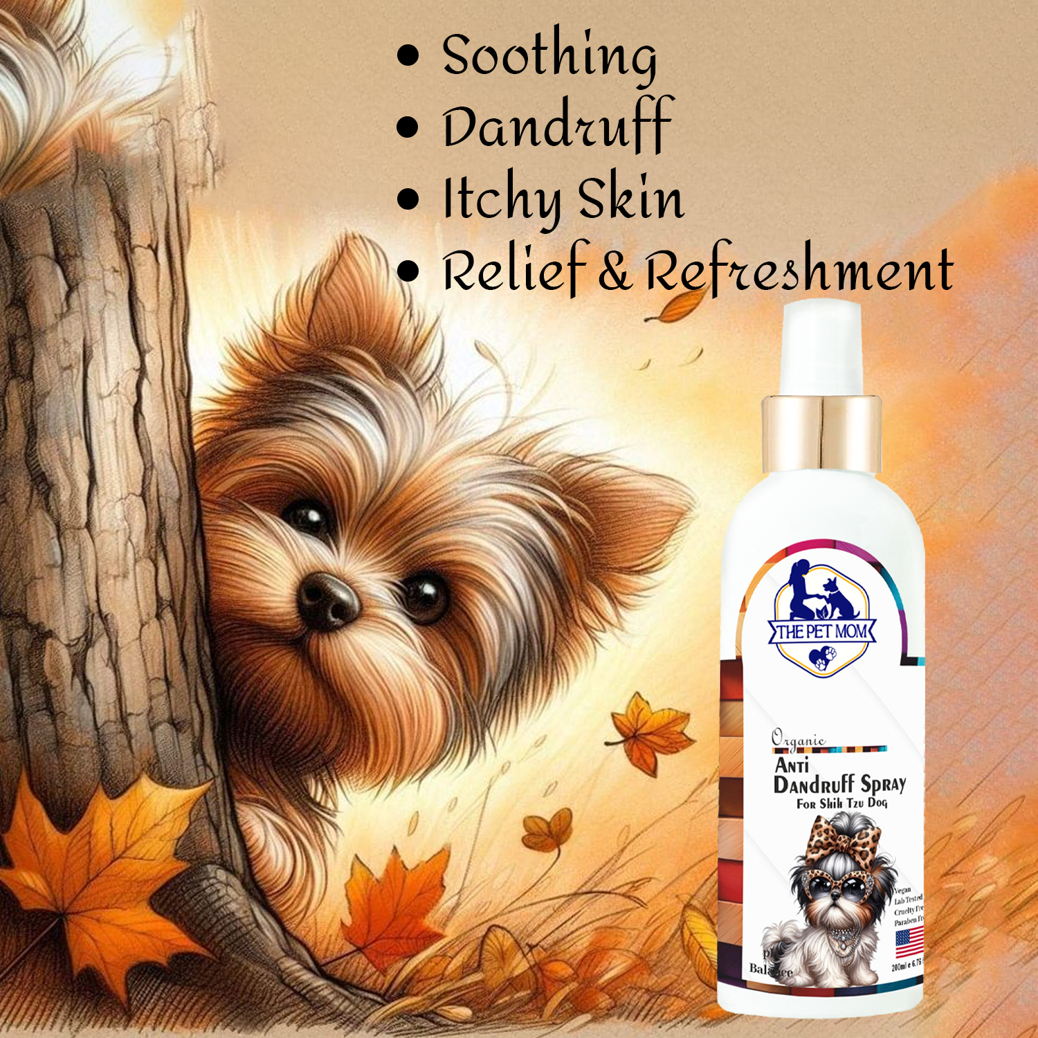 Anti-Dandruff Spray for Shih Tzu Dog - 200ml - Image 2